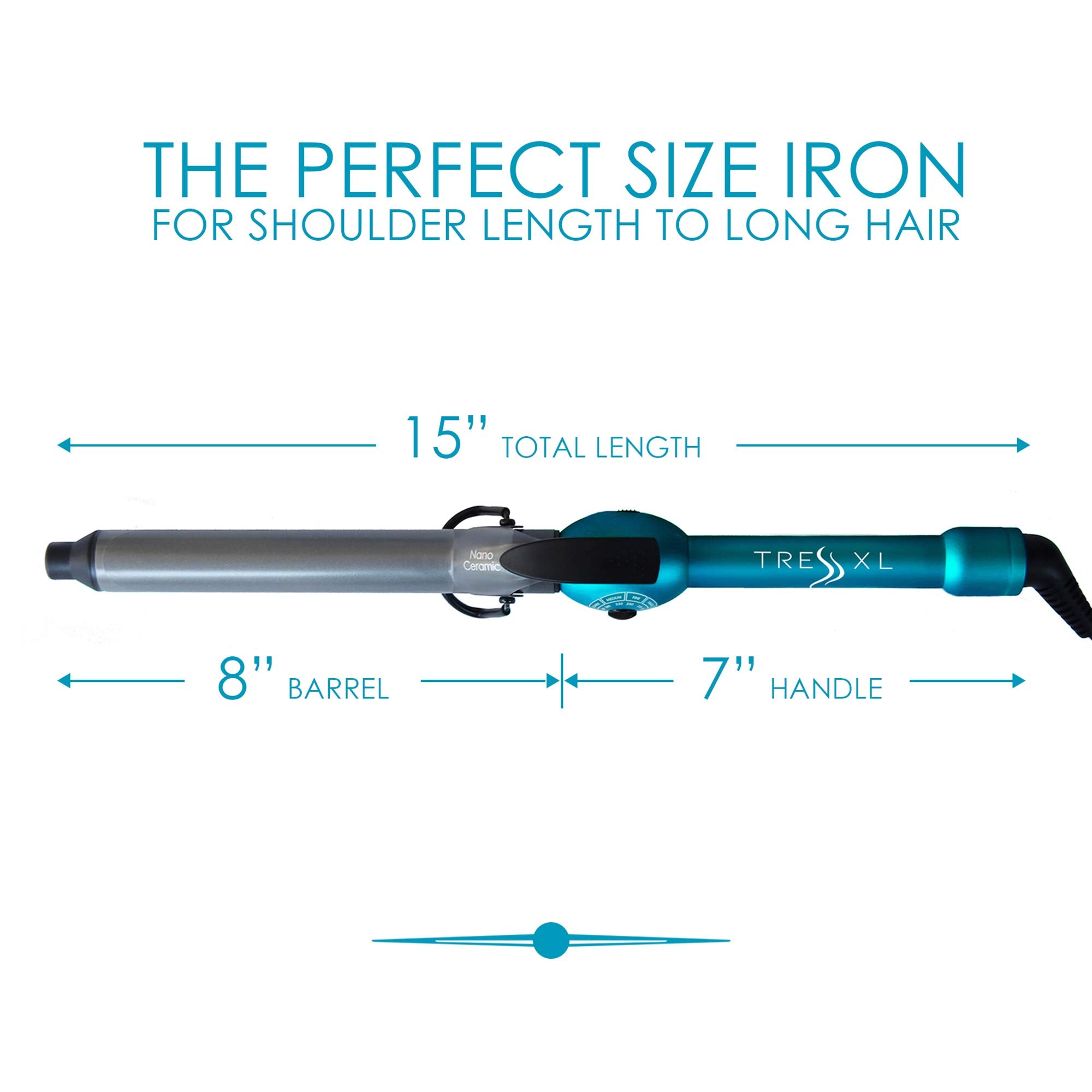 Mr Big Junior Hair Curling Iron Wand - The Best, Longest Xl Styling Curling Irons For Long Hair On The Market, Change Flat Bed H