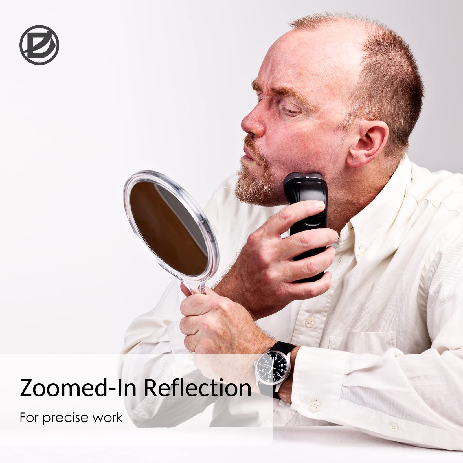 D Handheld Mirror With Handle, Hand Mirror Small Doule Sided Magnifying Mirror 1X 2X, Handle Makeup Mirror, Acrylic Handheld Mir