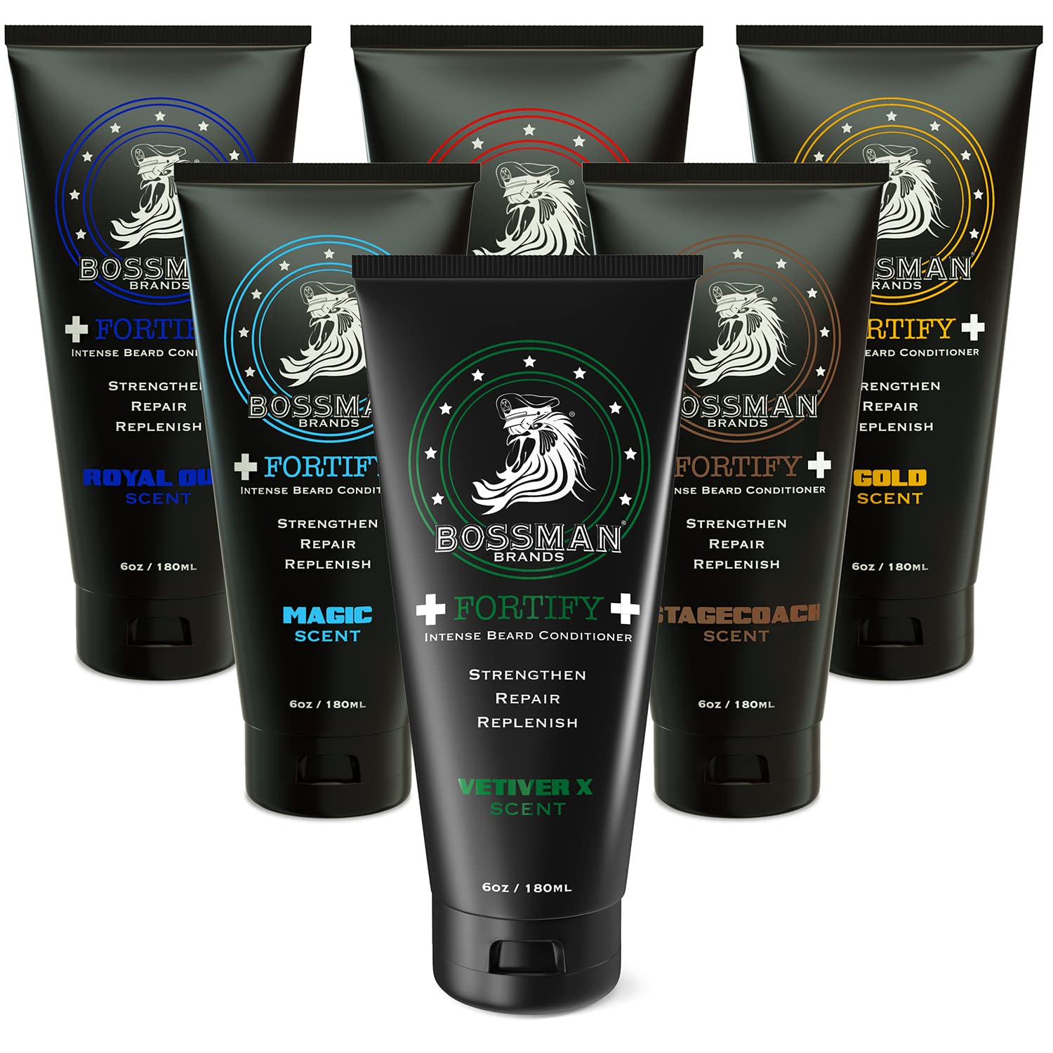 Bossman Beard Conditioner Variety Pack - Softener And Moisturizer Beard Grooming Care Kit For Men - Beard Cream And Lotion - Mad