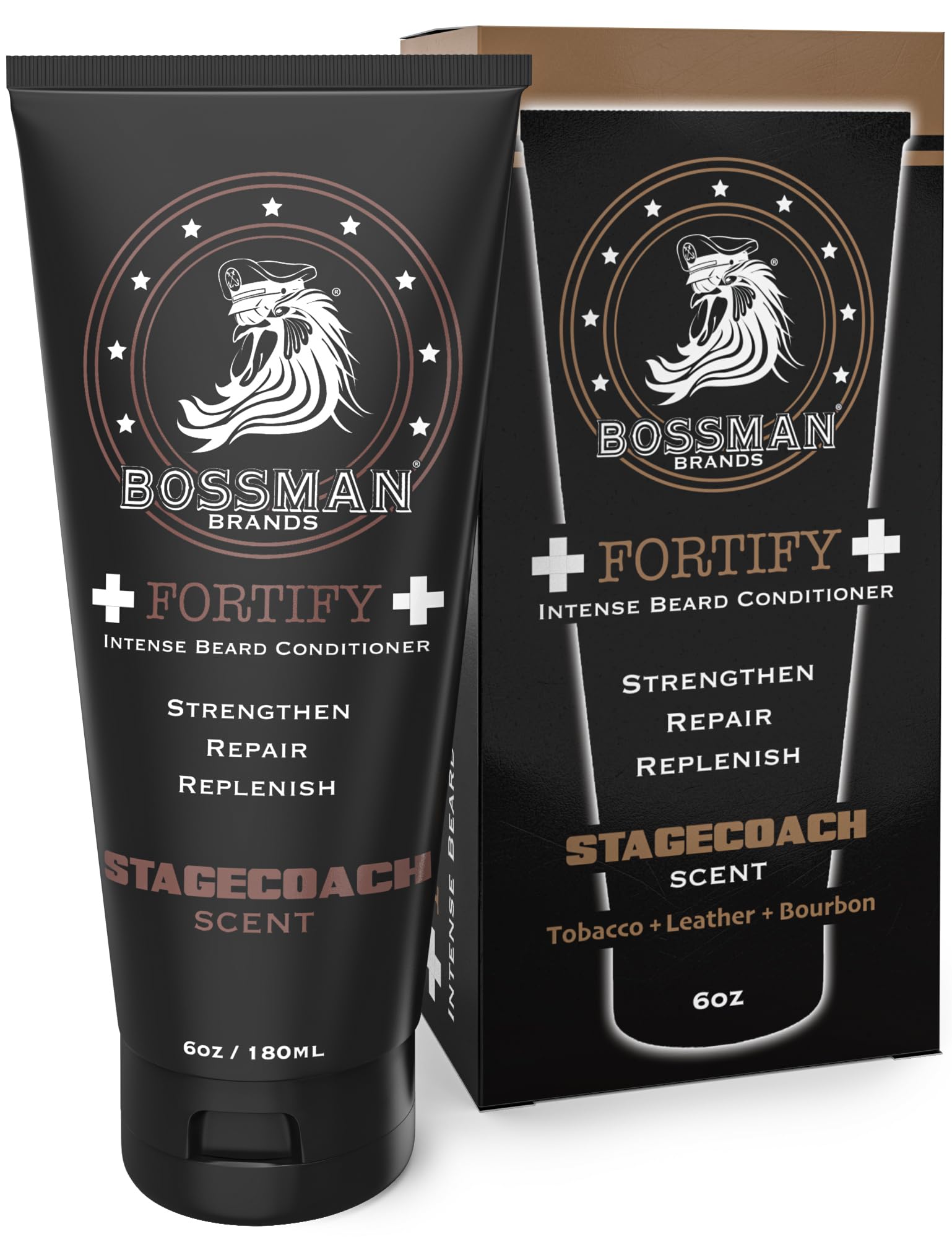 Bossman Fortify Intense Conditioner - Moisturize Replenish and Protect your beard - Thicker Formula - Natural Ingredients - Made