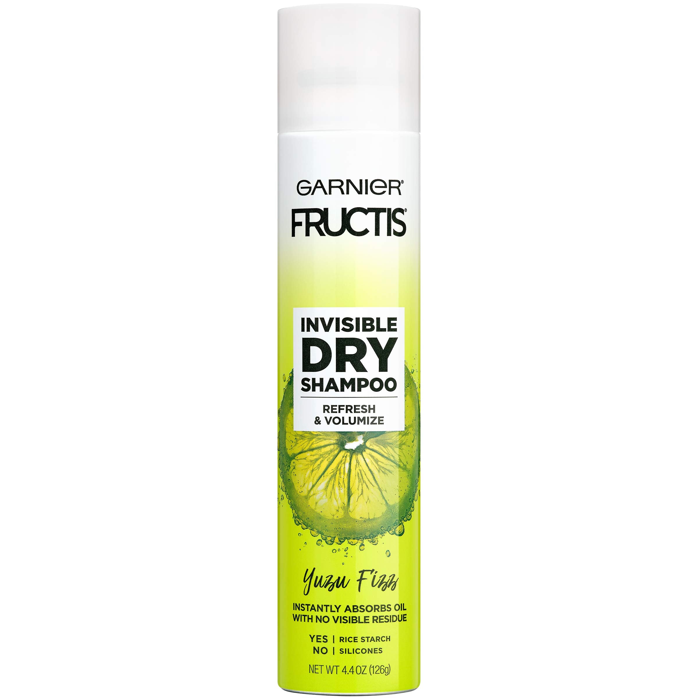 Garnier Invisible Dry Shampoo with no Visible Residue powered by Rice Starch to Instantly Absorb Oil, Refresh and Volumize, Sili