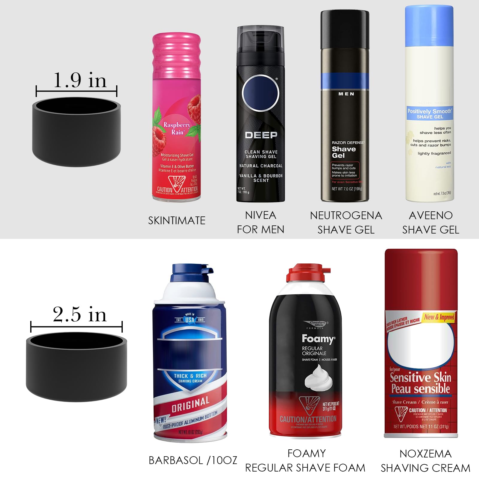 Linkidea 2 Pack Shave Gel Can No Rust Holder, Silicone Rubber Shaving Foam Bottom Rust Protector, Rust Free Holder, Compatible W