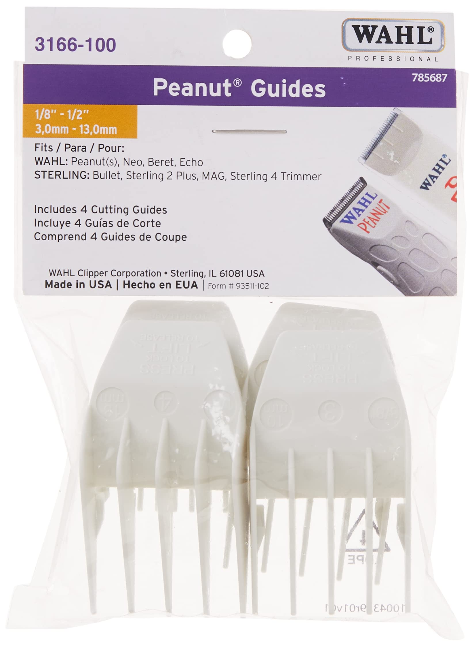 Wahl Comb Set For Peanut Trimmer, White