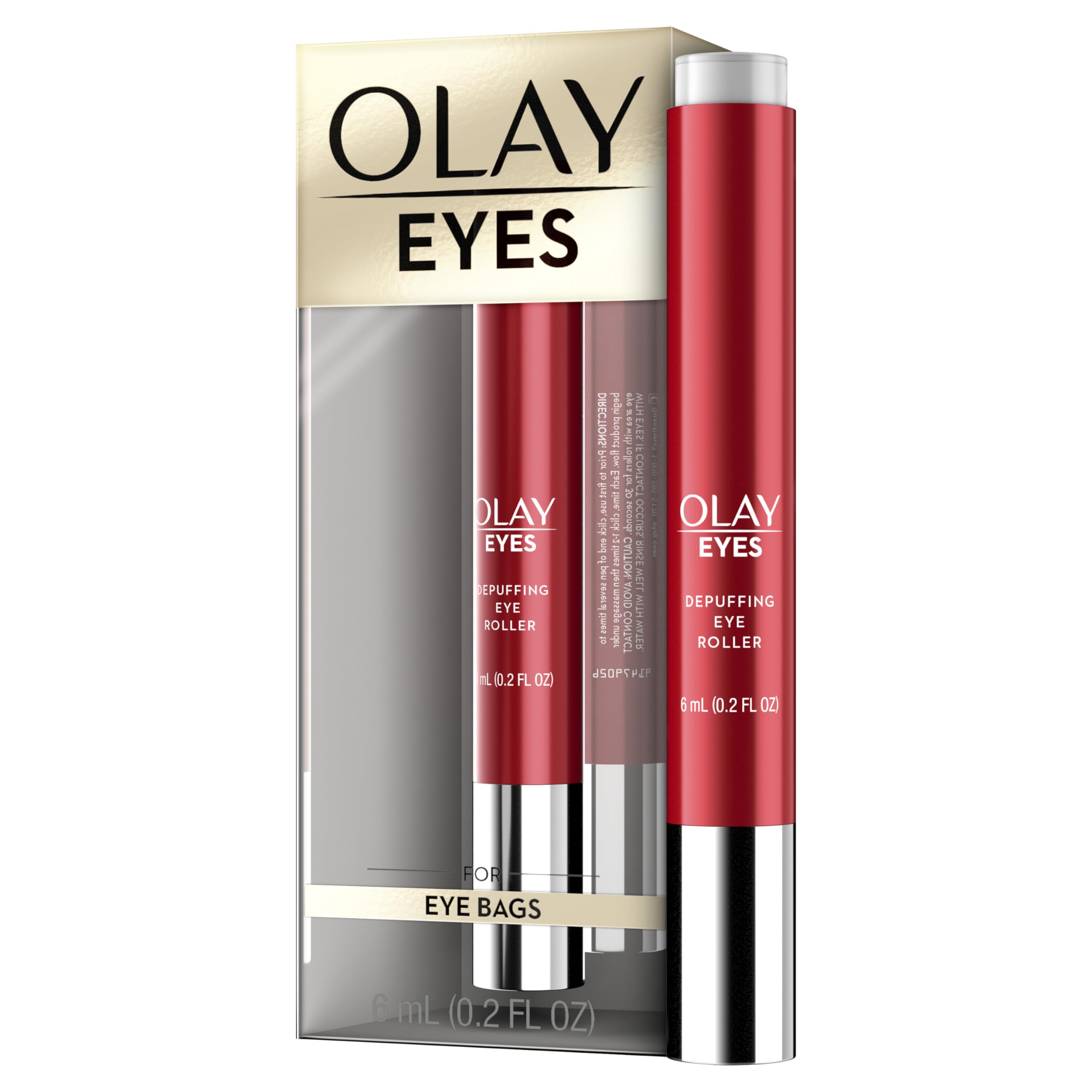 Eye Treatment By Olay Eyes Depuffing Eye Roller With Vitamin E Massages To Help Reduce Puffiness And Instantly Awaken Tired-Look