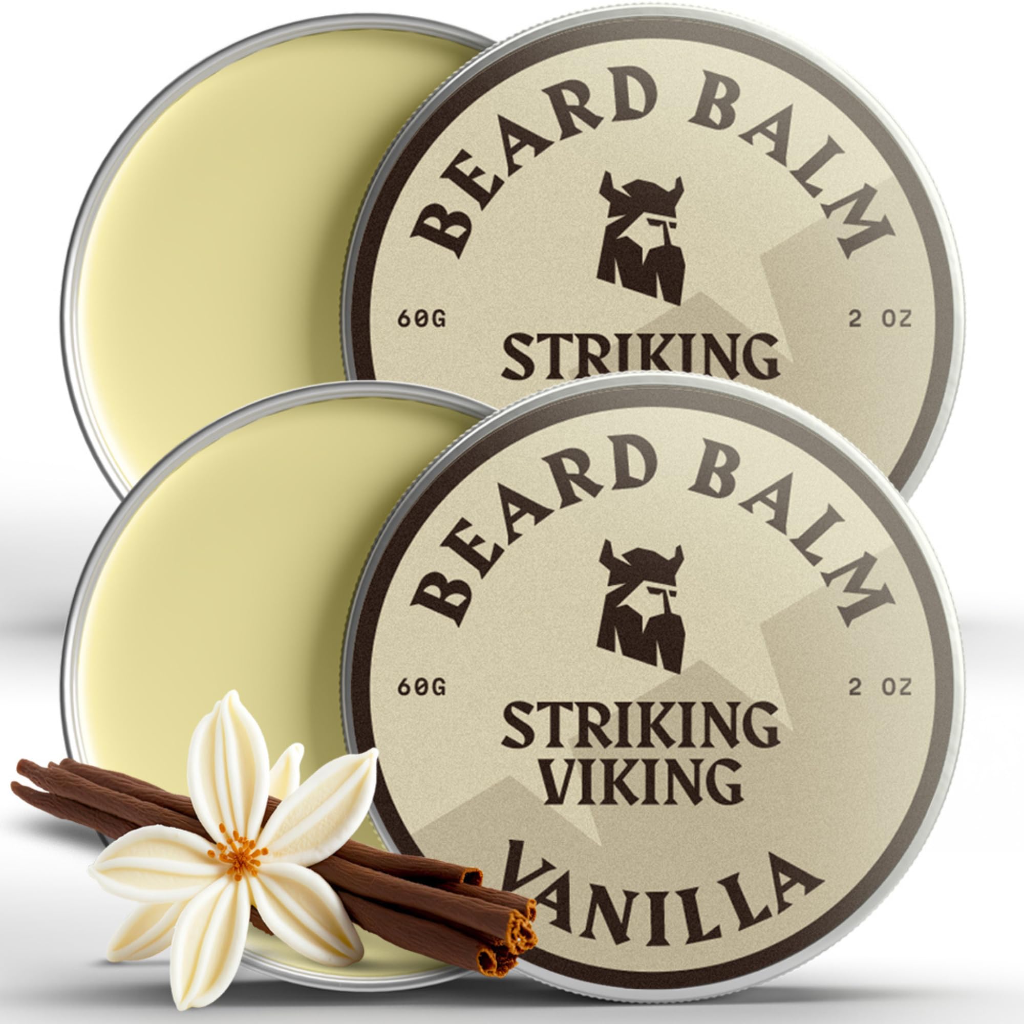 Striking Viking Beard Balm For Men - Leave In Beard Conditioner Scented Beard Styling Balm Beard Softener Butter Men - Jojoba Be