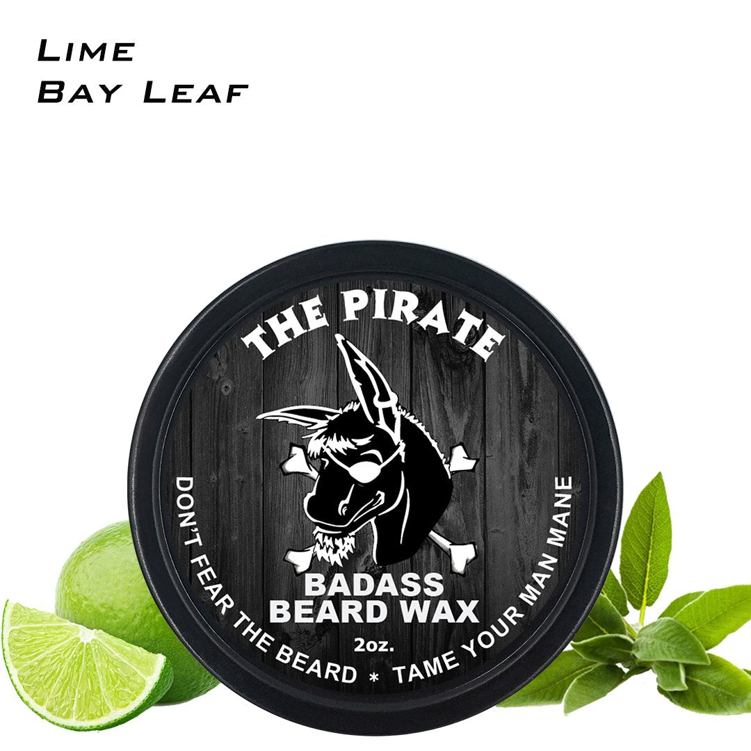 Badass Beard Care Beard Wax For Men - The Pirate Scent, 2 Oz - Softens Beard Hair, Leaves Your Beard Looking And Feeling More De