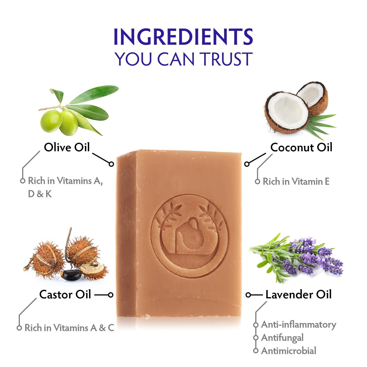Ancient Greek Remedy Organic Face And Body Soap Bars For Dry, Normal Skin For Women And Men Pack Of 5