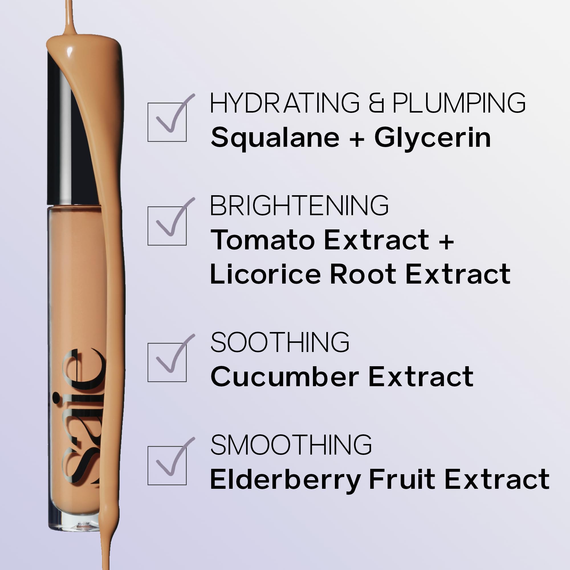Saie Hydrabeam Under Eye Brightener - Sheer + Hydrating Eye Brightener With Cucumber Extract - Instantly Illuminates Skin For A