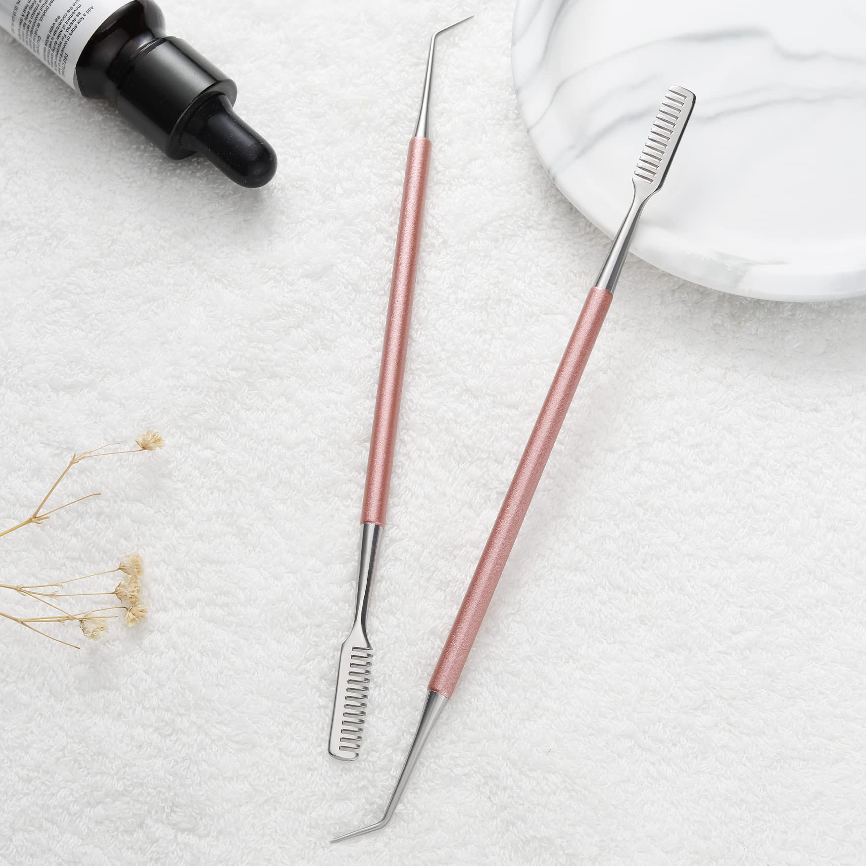 Fvion 2 Pcs Eyelash Lift Tool - Stainless Steel Eyelash Separator Tool For Eyelash Eyebrow Perming Tinting, Metal Lash Lift Rods