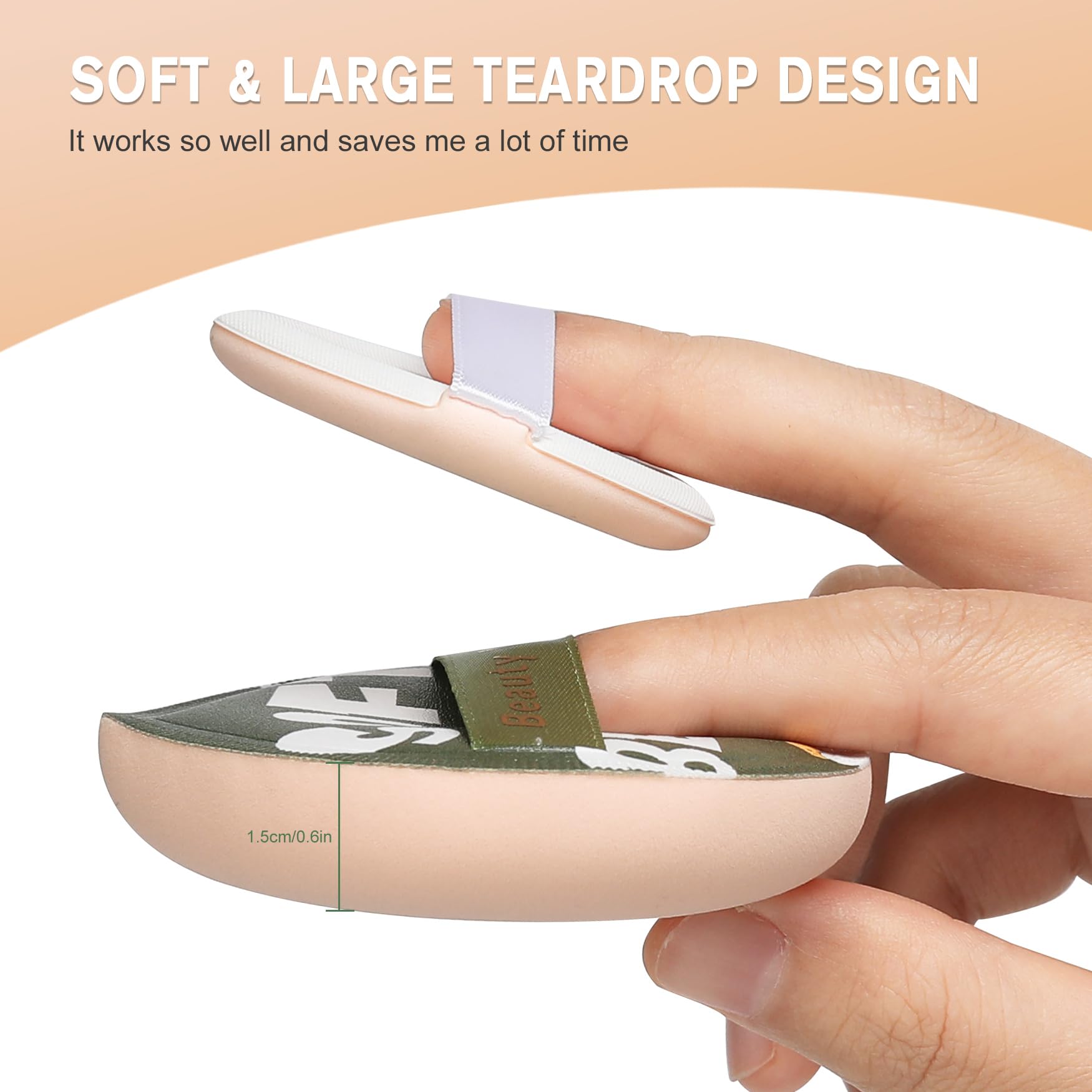 Feryes Large Teardrop Powder Puff For Powder Foundation & Concealer, Makeup Setting - Makeup Puff For Loose Powder, Cosmetics, 2