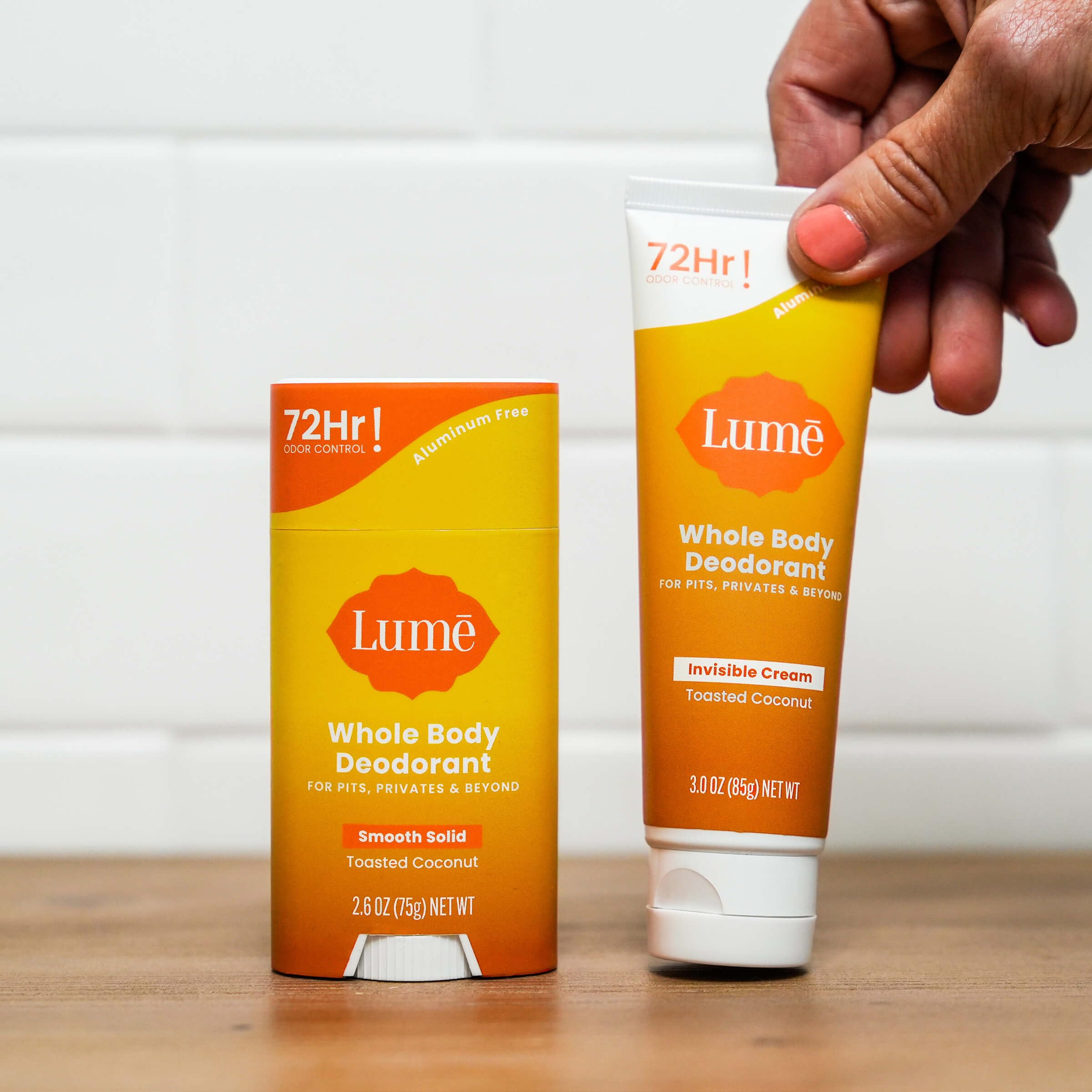 Lume Whole Body Deodorant Starter Pack - Solid Stick, Invisible Cream Tube, Acidified Body Wash Mini, Soap, Acidified Deodorant