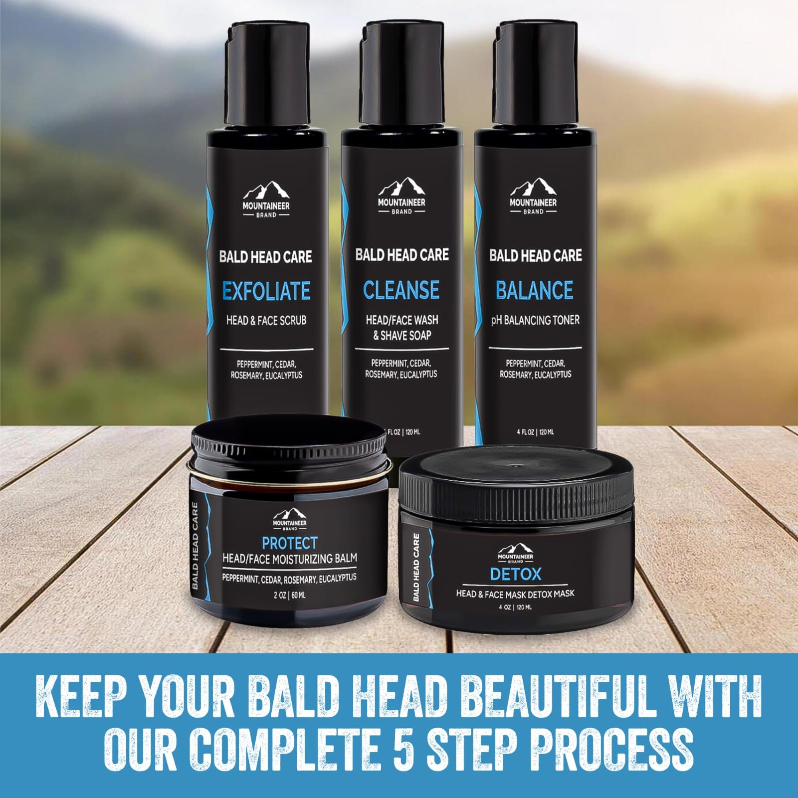 Mountaineer Brand Bald Head Shampoo For Men | All Natural Moisturizing/Hydrating Shaving Soap And Face Cleanser | For Daily Head
