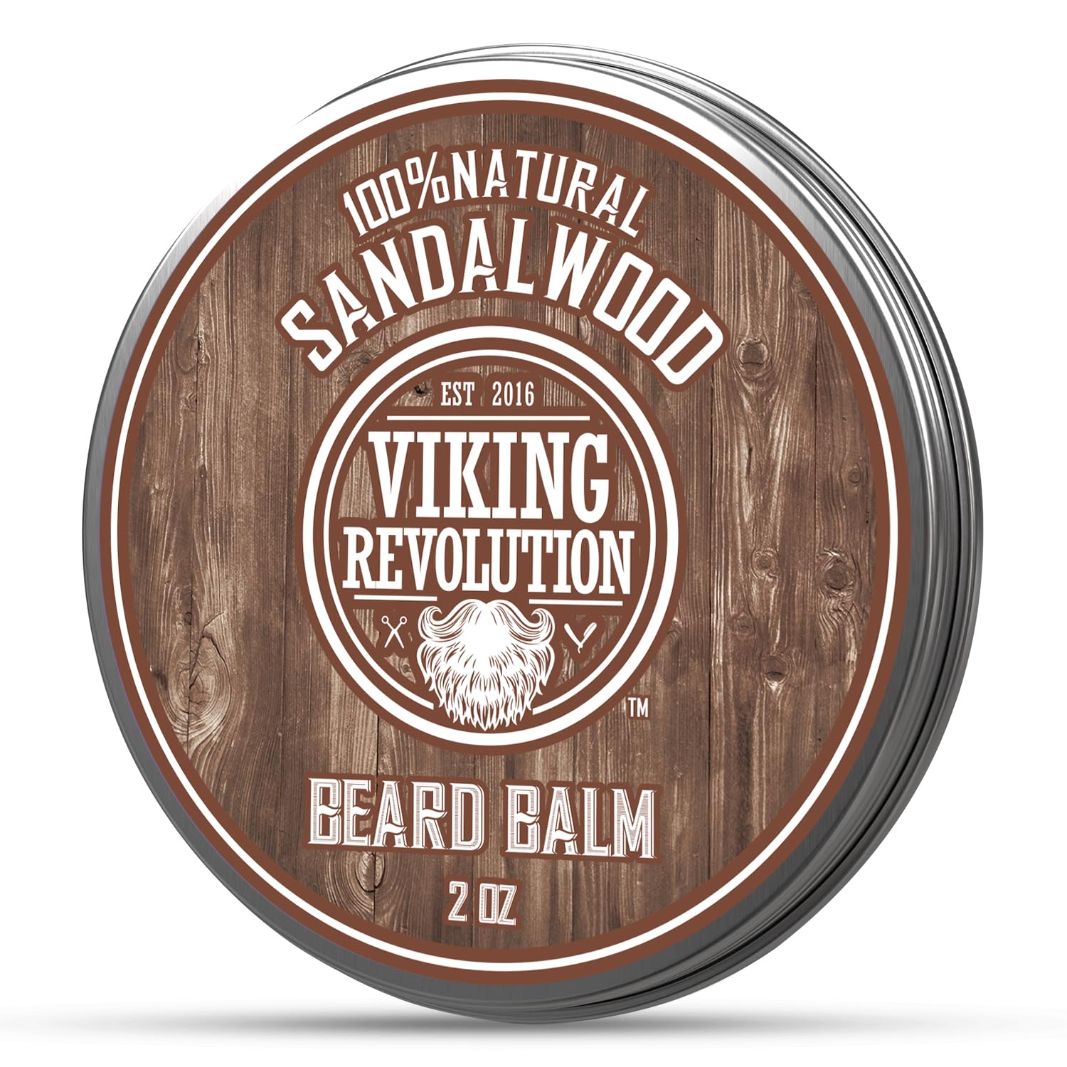 Viking Revolution Sandalwood Beard Balm - Beard Butter With Argan Oil, Beard Softener For Men With Jojoba Oil - Beard Moisturize