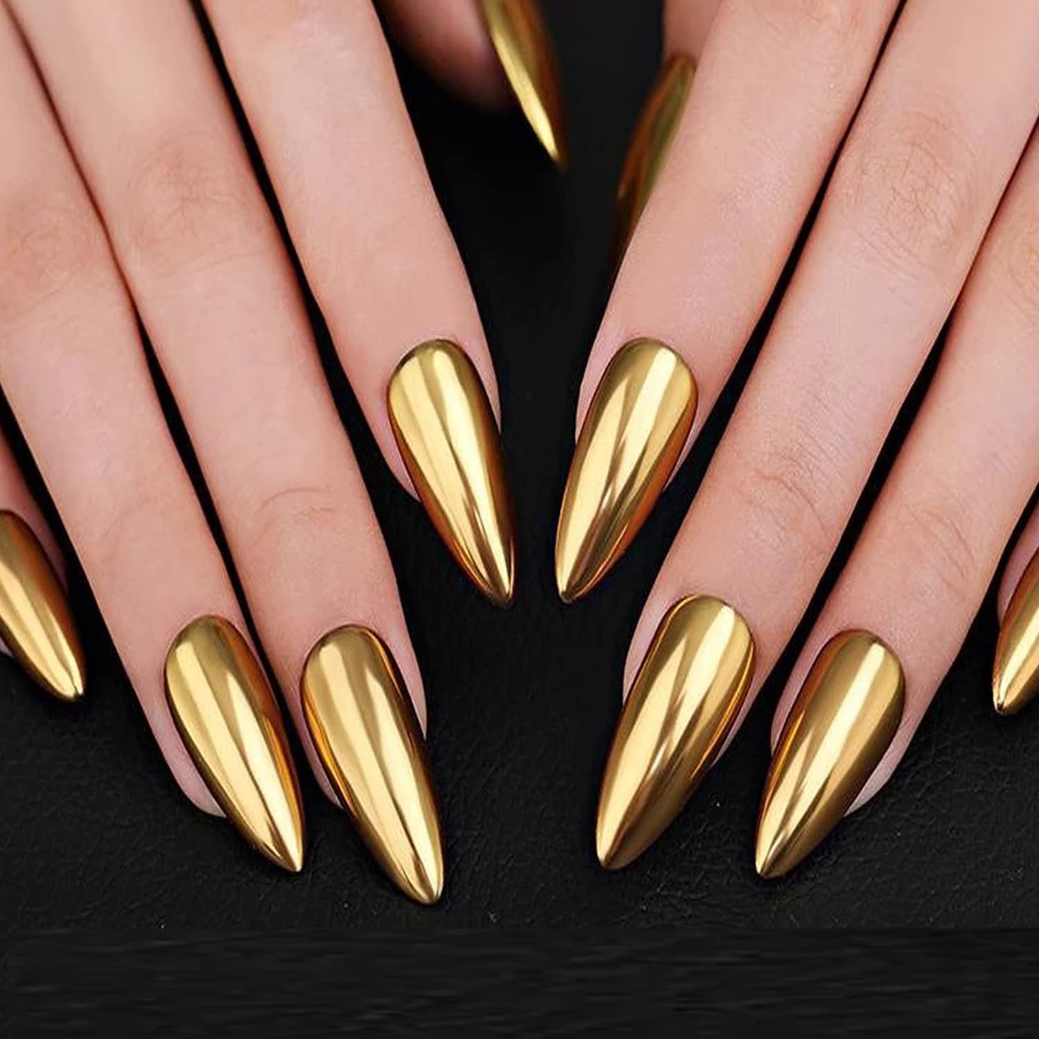 Holographic Mirror Nail Powders Chrome Gold Effect Pure Metallic Dust Sequins Uv Gel Nail Chrome Pigment For Nail Art Decoration