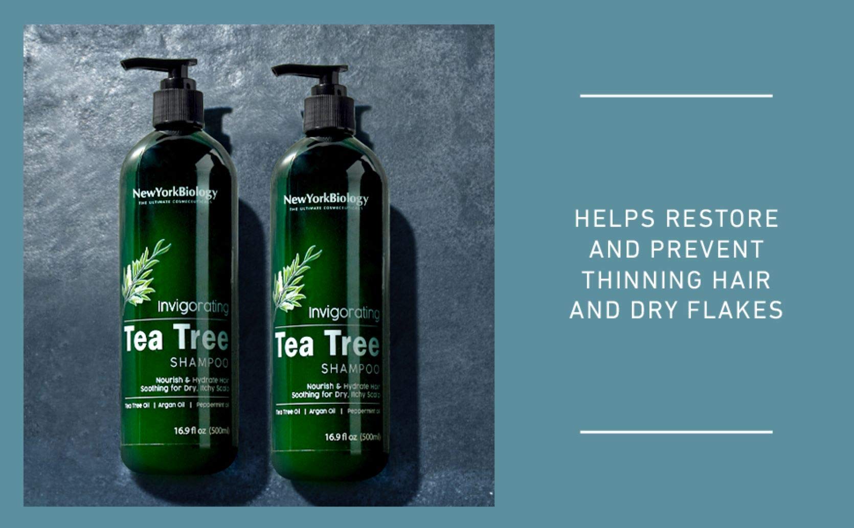 New York Biology Tea Tree Conditioner - Deep Cleanser - Relief For Dandruff And Dry Itchy Scalp - Therapeutic Grade - Helps Prom