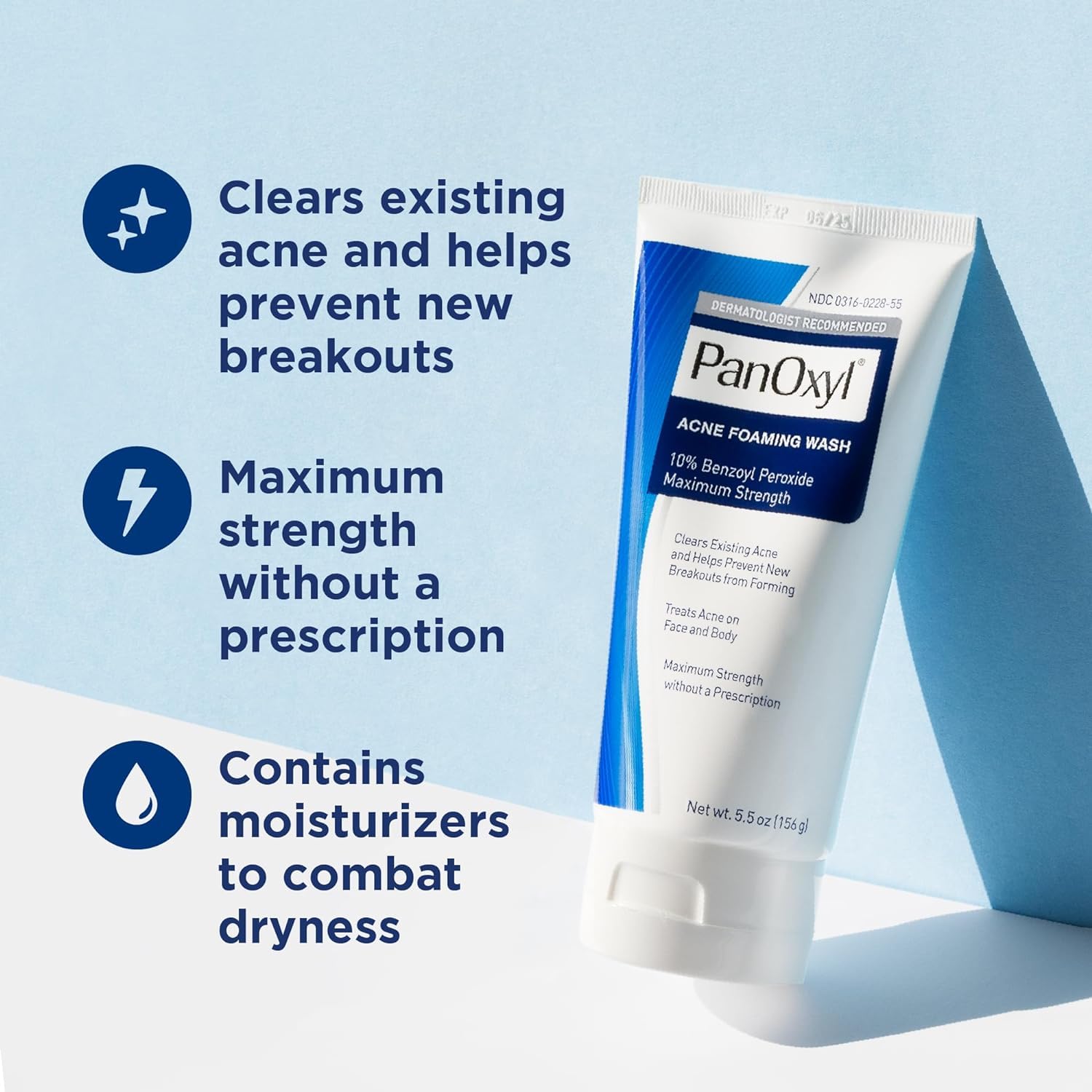 Panoxyl Acne Foaming Wash 10% Benzoyl Peroxide 5.5 Ounces