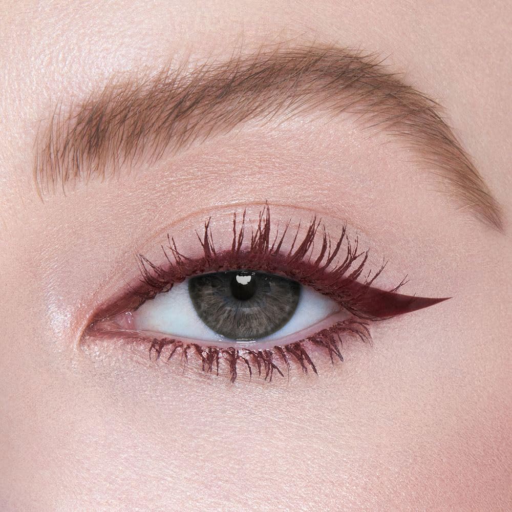 Ucanbe Burgundy Mascara And Liquid Eyeliner Set, Waterproof Berry Red Colored Eye Makeup Duo - Enhance Your Gaze With Natural La