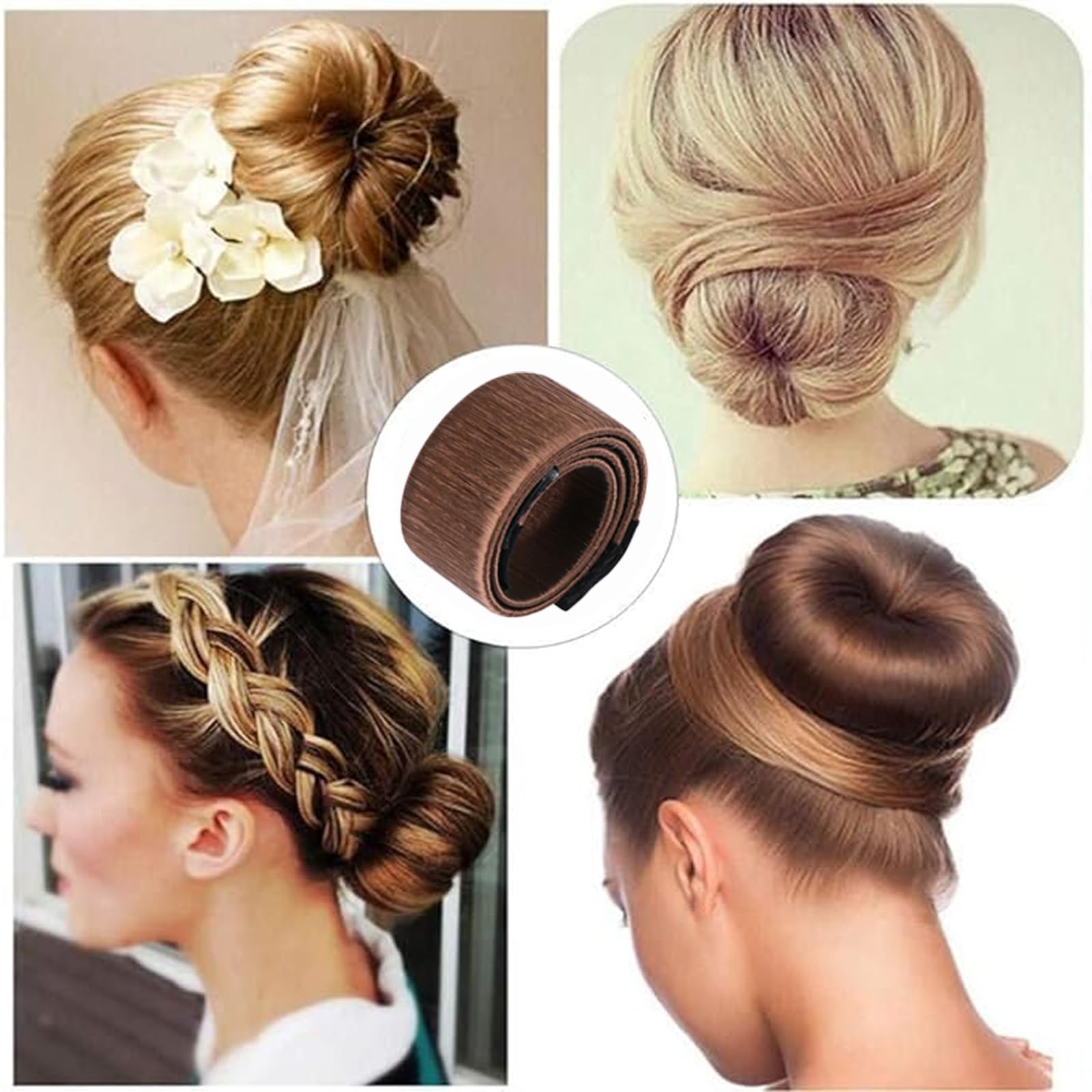 Foresrum 4 Count Magic Hair Donut Bun Makers-Coffee For Women And Kids