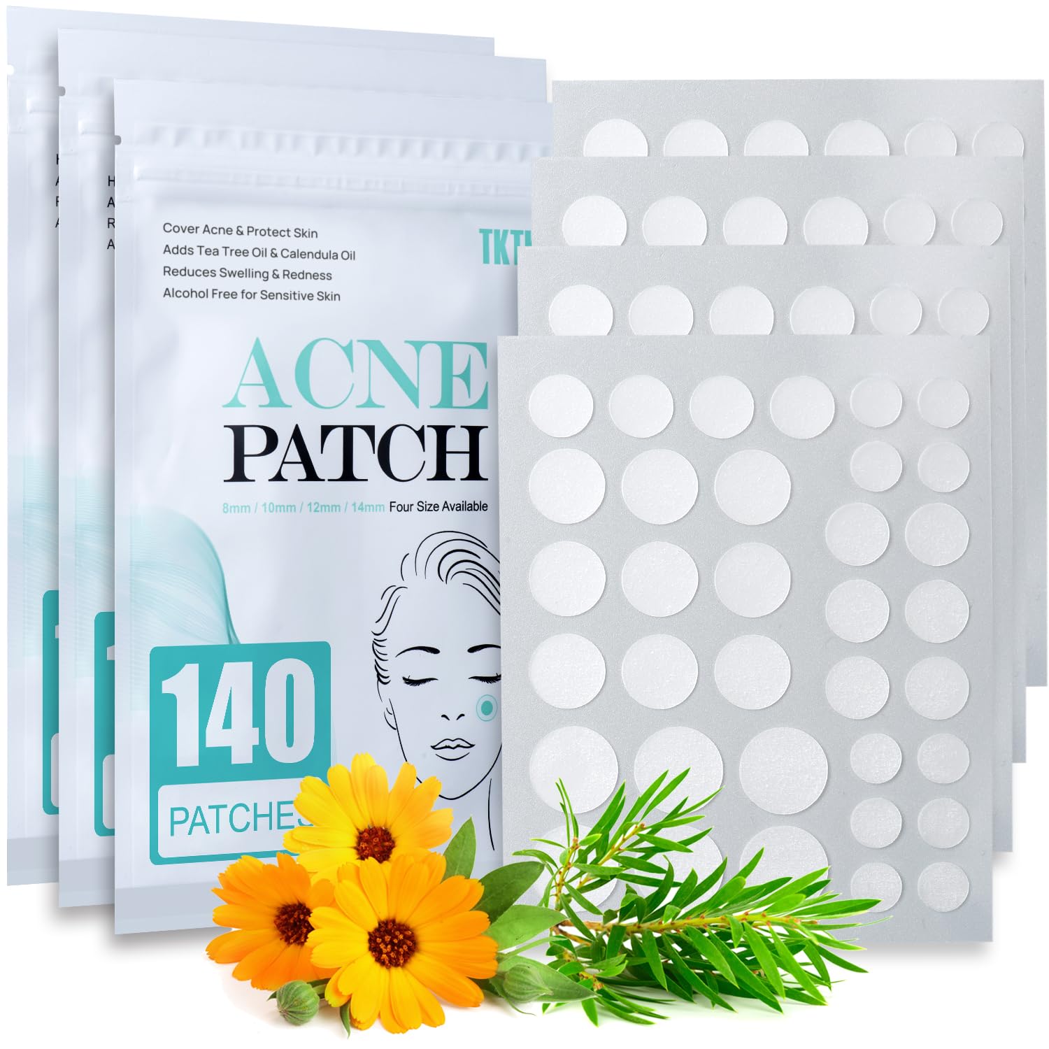 Acne Patch Pimple Patch, 4 Sizes 420 Patches Acne Absorbing Cover Patch, Hydrocolloid Invisible Acne Patches For Face Zit Patch 