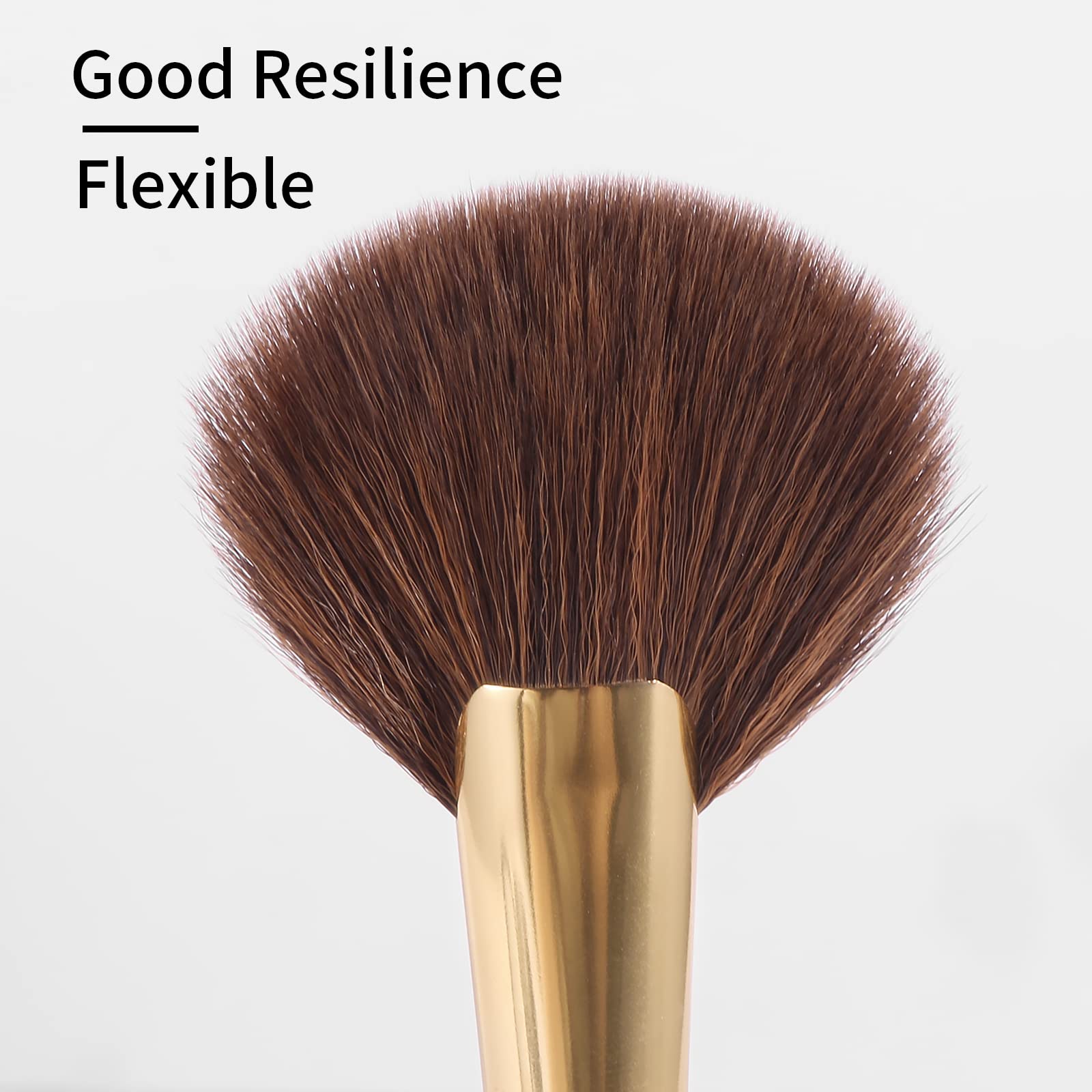 Enzo Ken Round Fan Makeup Brush, Thick Fan Brush Makeup, Fan Brush Bronzer, Fluffy Blush Brush For Cheeks, Sculpt Blush Brush, C