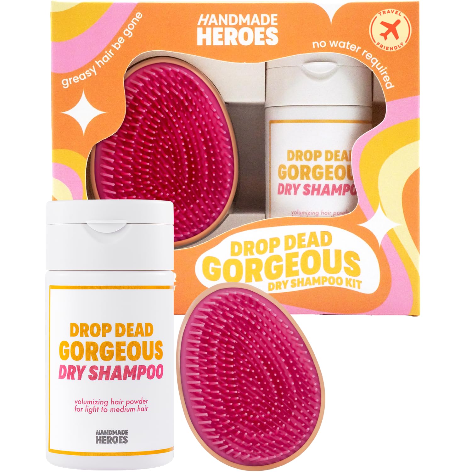 Handmade Heroes Non Aerosol Dry Shampoo Volume Powder | 100% Natural & Vegan | Volumizing Hair Powder For Light Hair and Blonde 