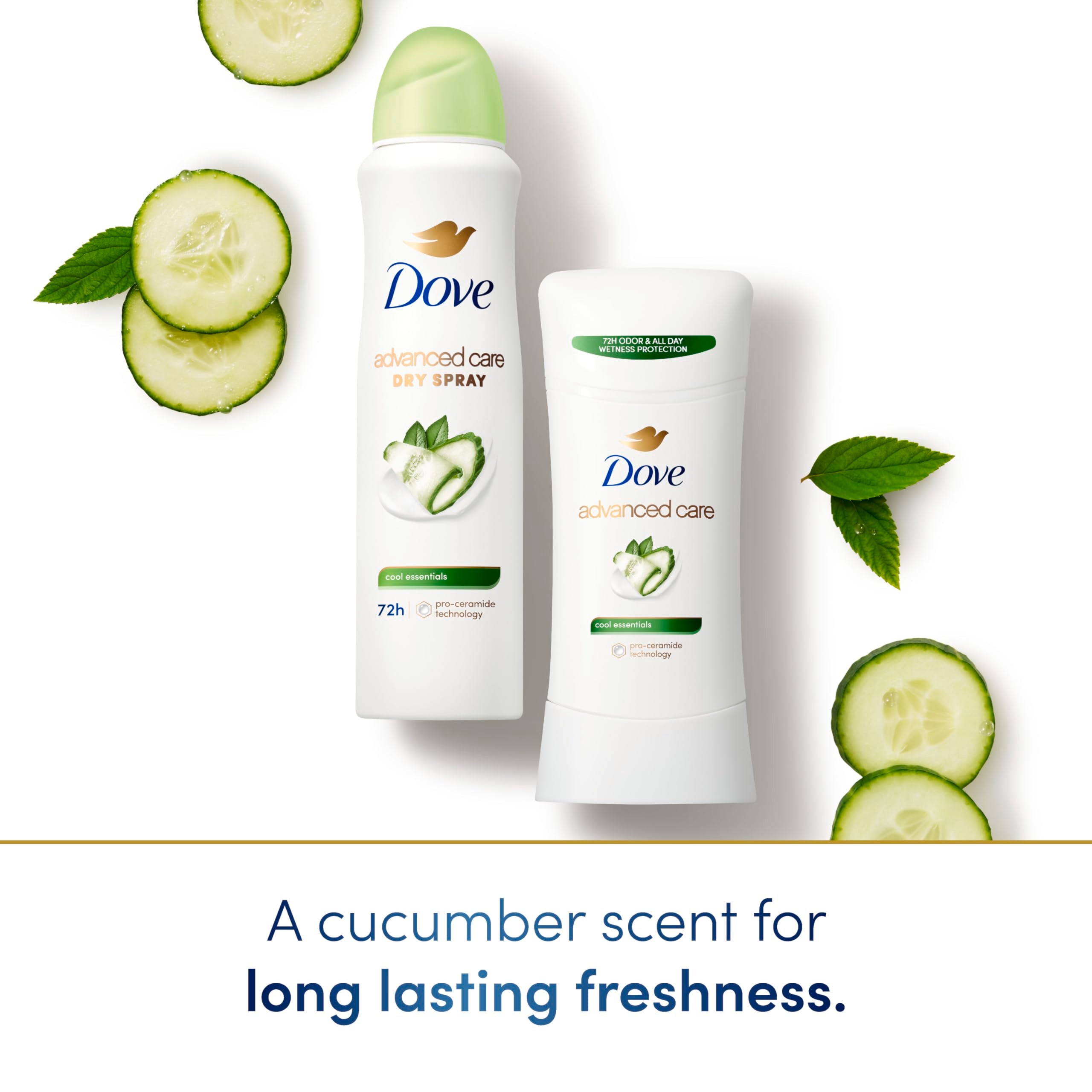 Dove Advanced Care Antiperspirant Deodorant Stick Cool Essentials For Helping Your Skin Barrier Repair After Shaving 72 Hour Odo