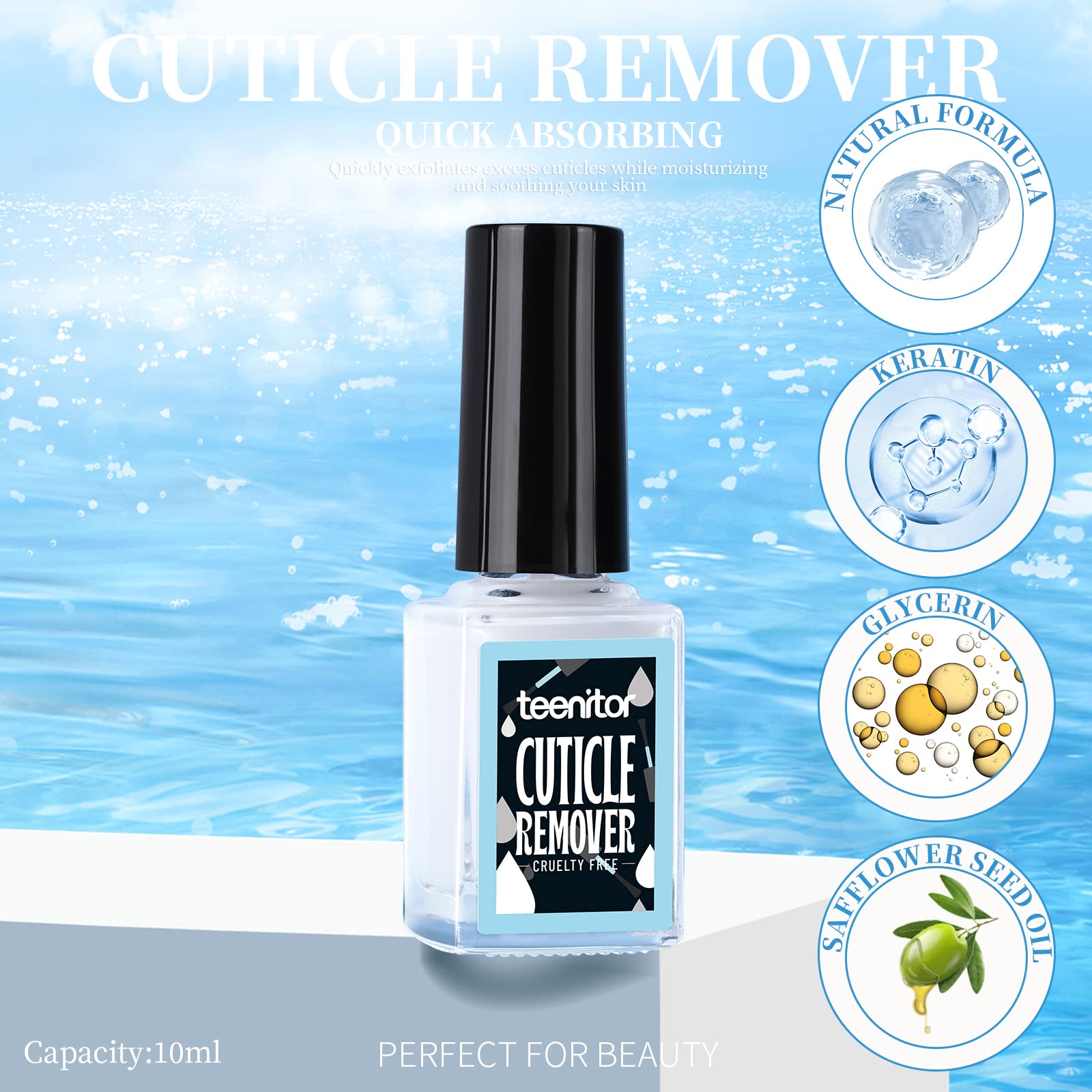 Teenitor Cuticle Remover Cuticle Remover Kit, Nail Care Kit With Cuticle Remover Cuticle Oil Nail File Nail Buffer Cuticle Pushe