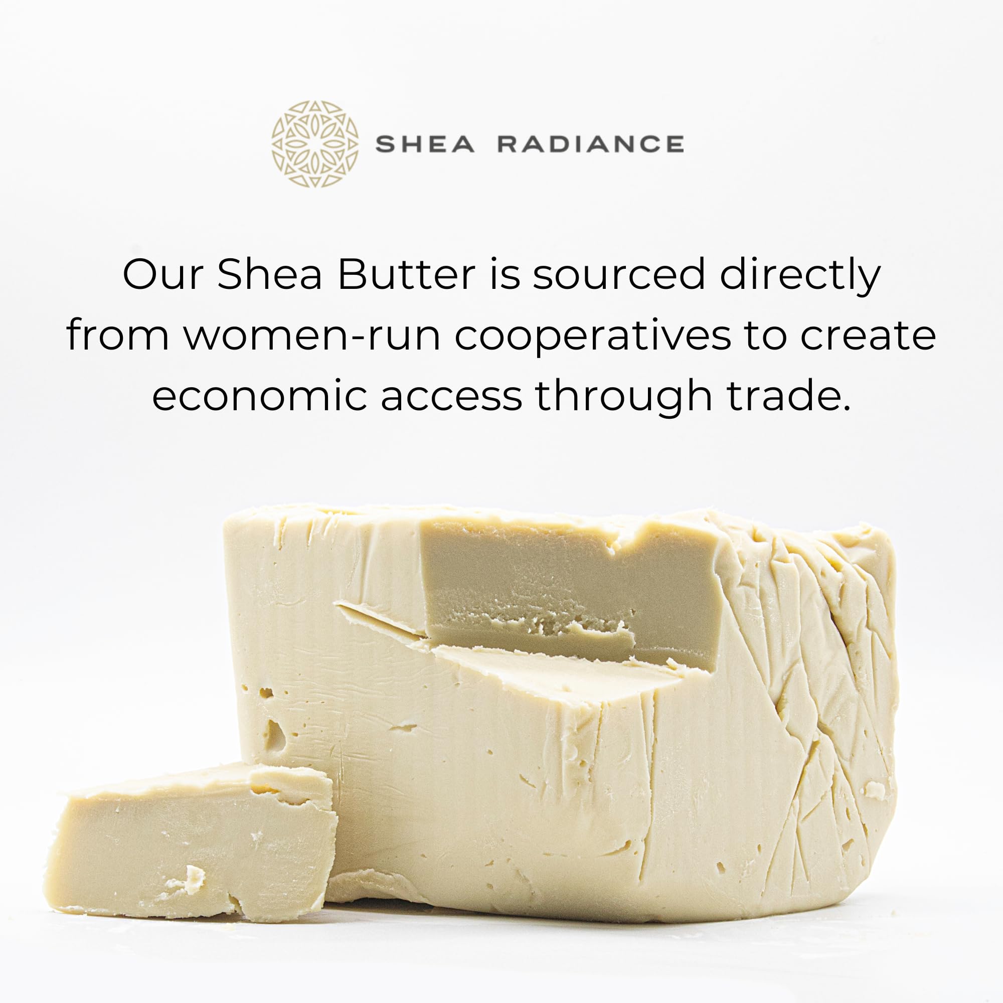 Shea Radiance P.U.R.E Raw Shea Butter | 100% Natural & Unrefined Body Butter | Soothes, Softens, & Increases Collagen | Long Las