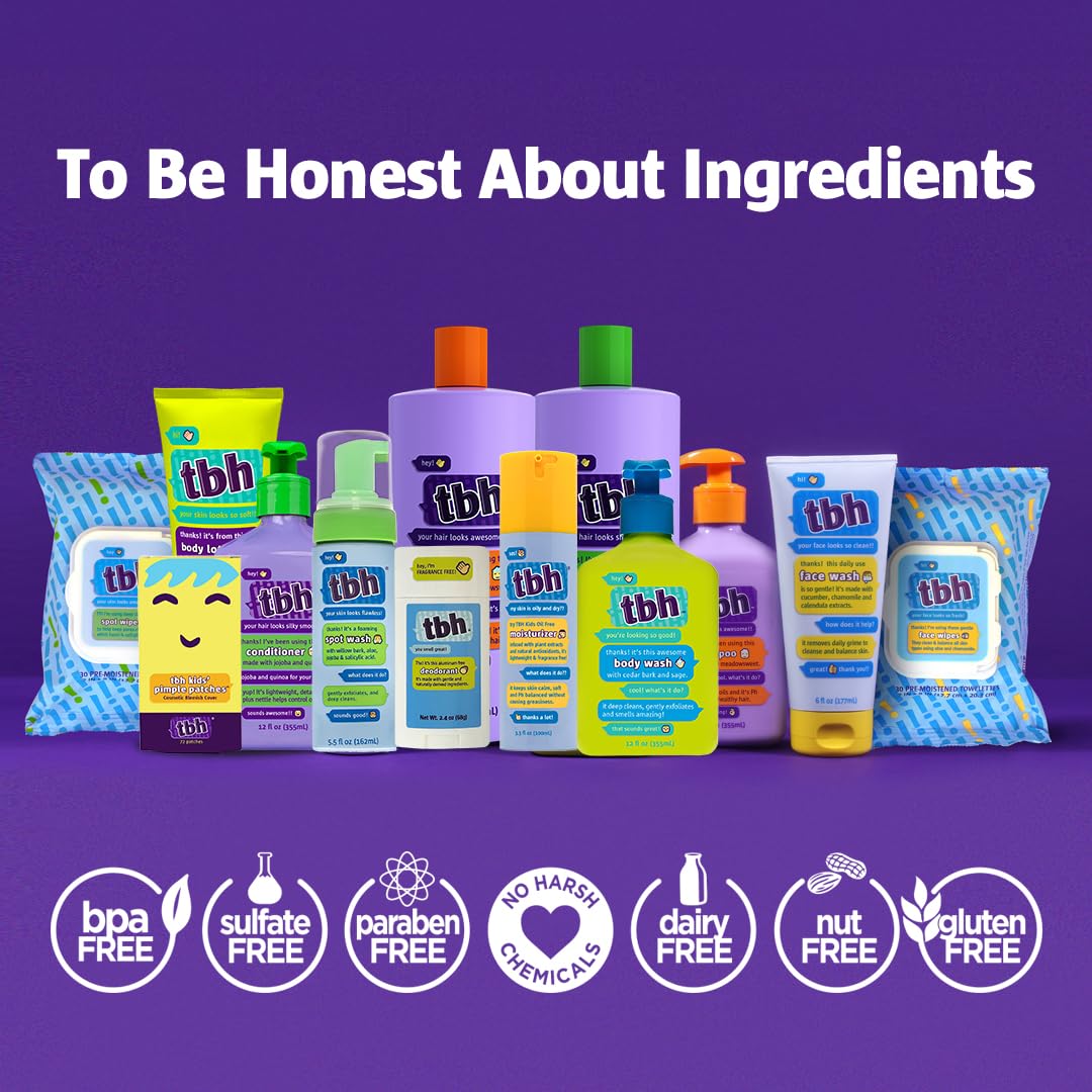 Tbh Gentle Hydrating Face Moisturizer For Kids, Tweens, And Teens With Sensitive Dry Oily Skin - Shine Free Face Moisturizer For