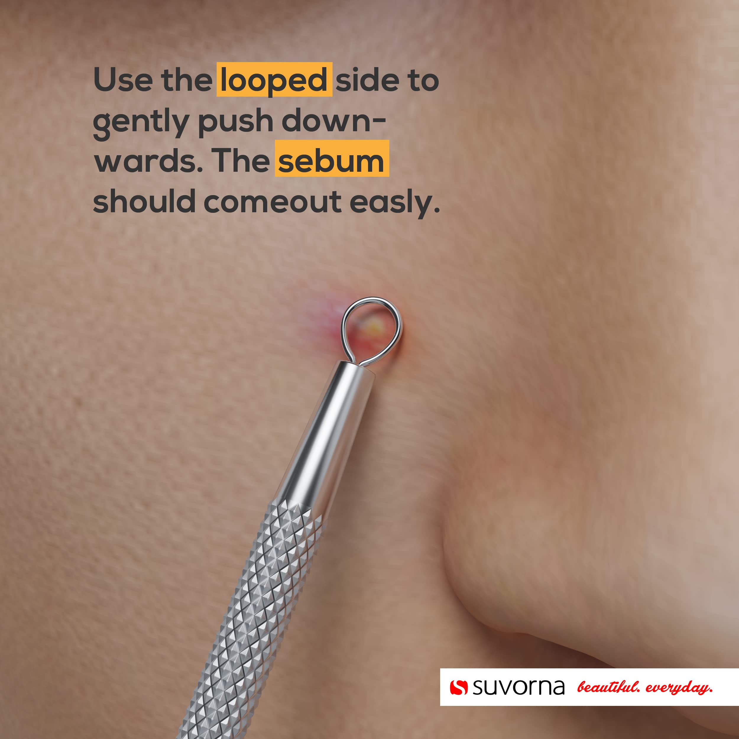 Suvorna Skinpal Milia Remover Tool, Pimple Popper, Extractor For Pimple, Blackhead, Whitehead, Comedone, Acne, Zit, Blemish, Cys