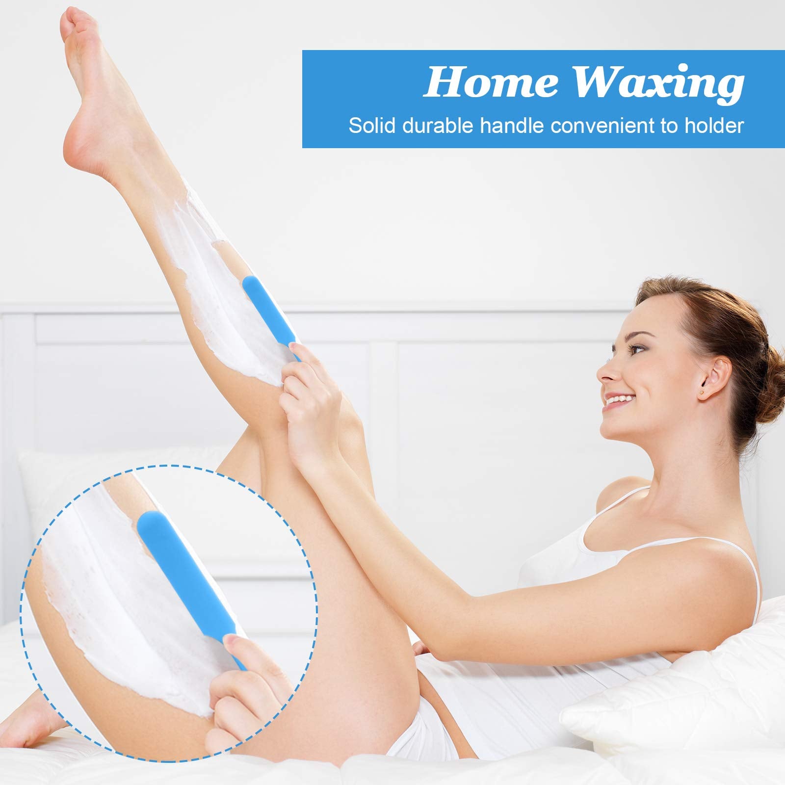 Non Stick Wax Spatulas Silicone Waxing Sticks Waxing Applicator Hair Removal Large Wax Sticks Reusable Scraper Large Area Hard W