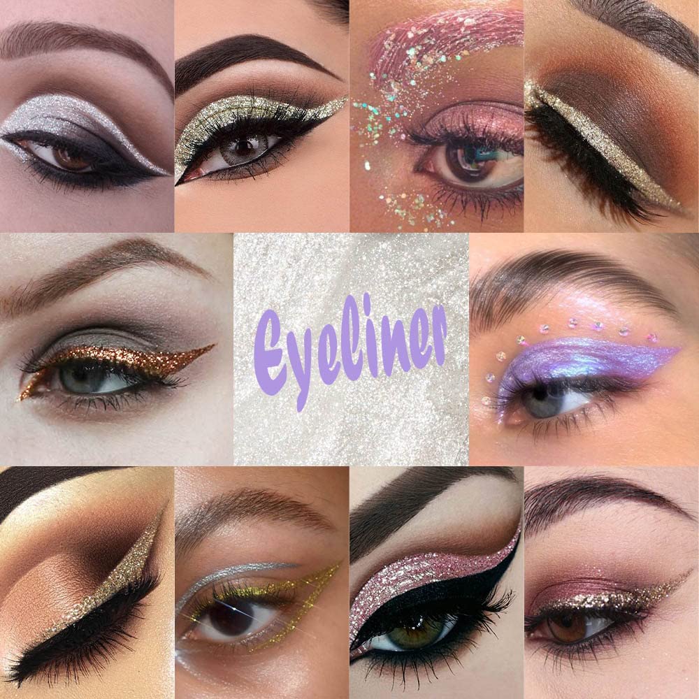 10Pcs Waterproof Glitter Eyeliner Liquid Glitter Eyeshadow Sticks Kit.Longwearing Sombras De Ojos Profesional Makeup Glitter For