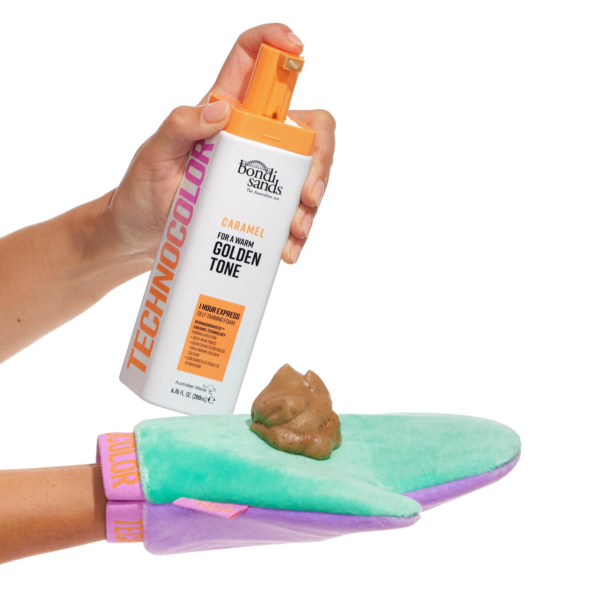 Bondi Sands Technocolor Caramel 1 Hour Express Self Tanning Foam|Best For Deep Skin Tones Looking To Achieve A Warm, Golden Tone