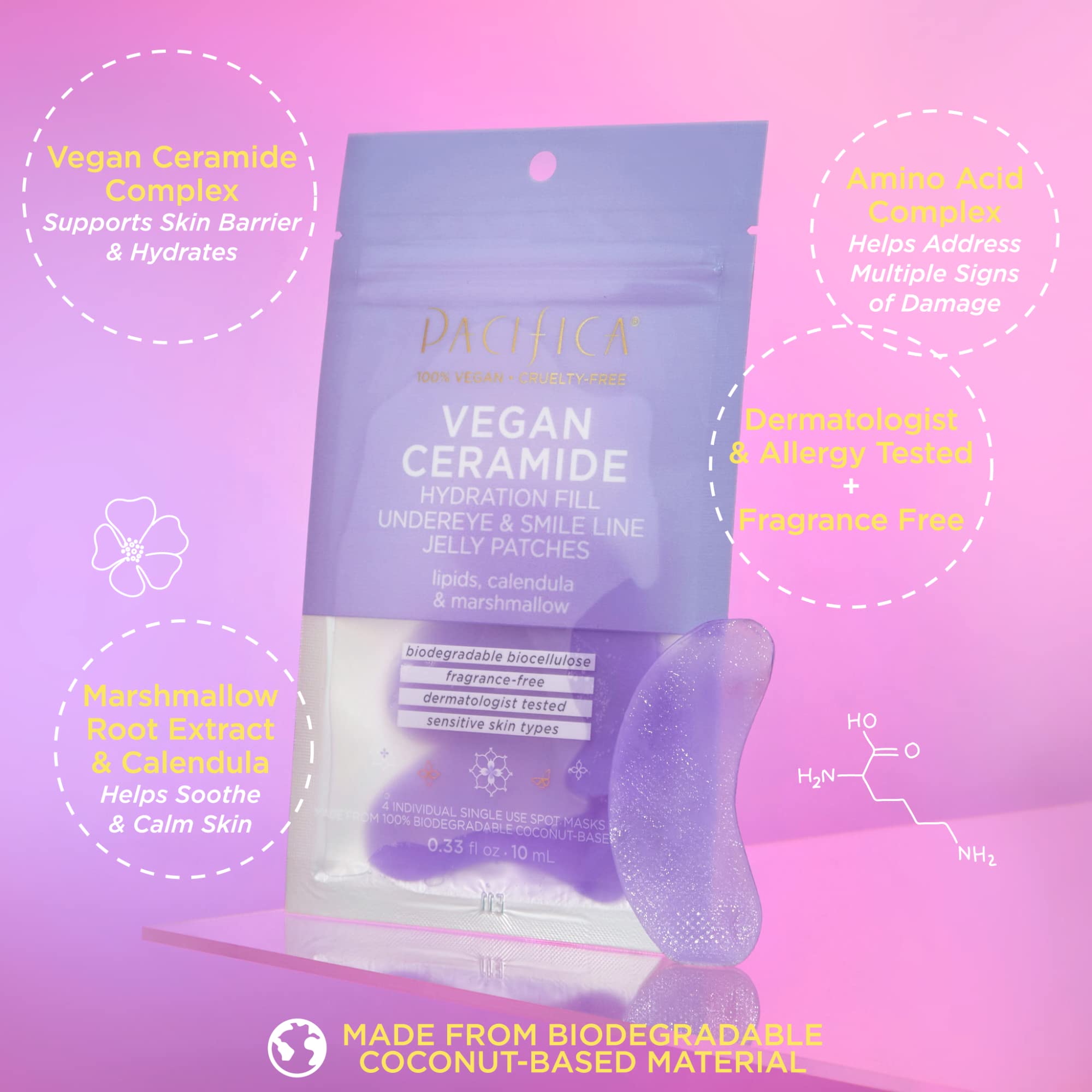 Pacifica Beauty Vegan Ceramide Hydrating Under Eye And Smile Line Jelly Patches, Skincare, Fine Lines, Wrinkles, Puffy Eyes, Ant