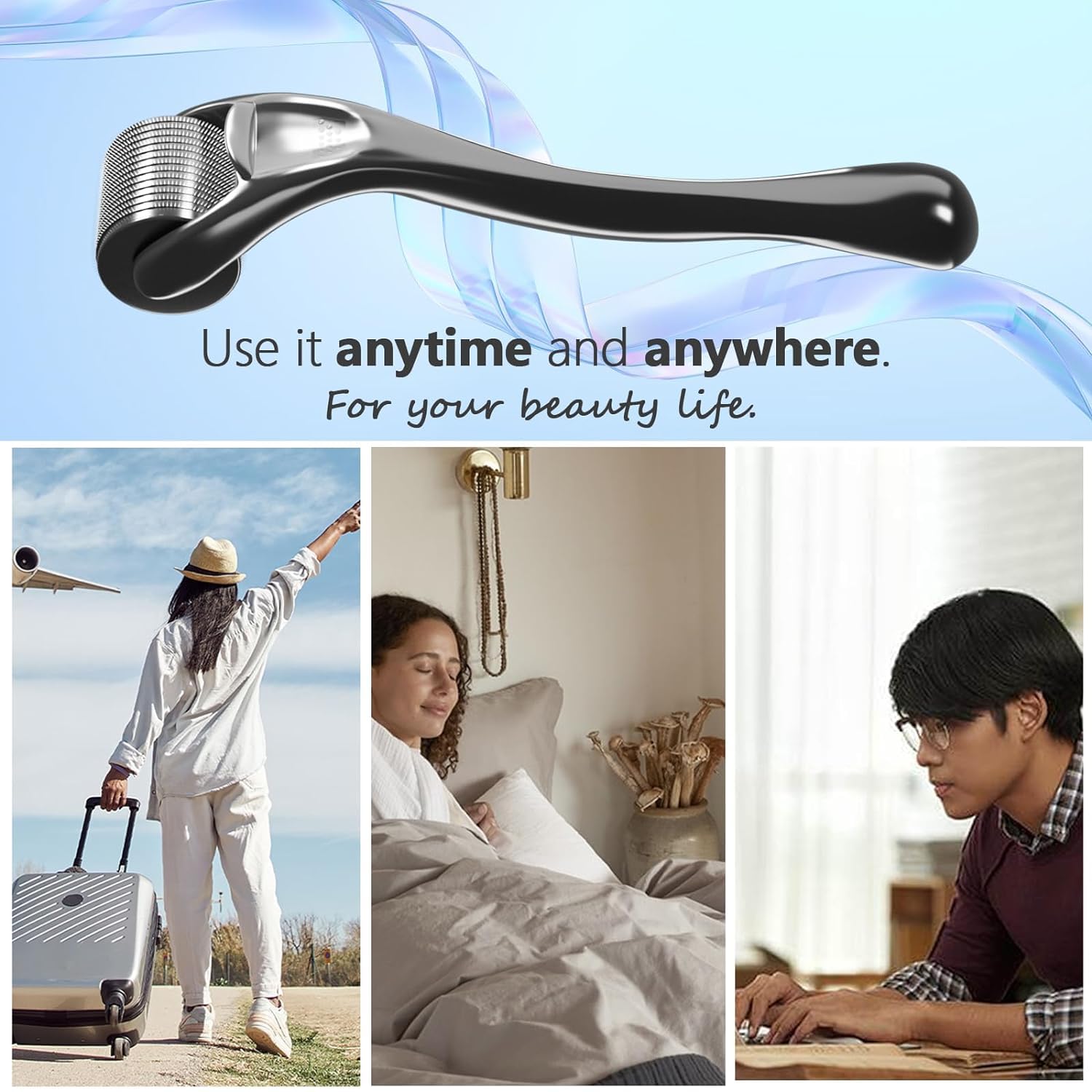 Derma Roller Beard Roller Microneedling Roller Dermaroller Ficial Roller Microneedle Micro Needle Roller 540 Titanium Home Use