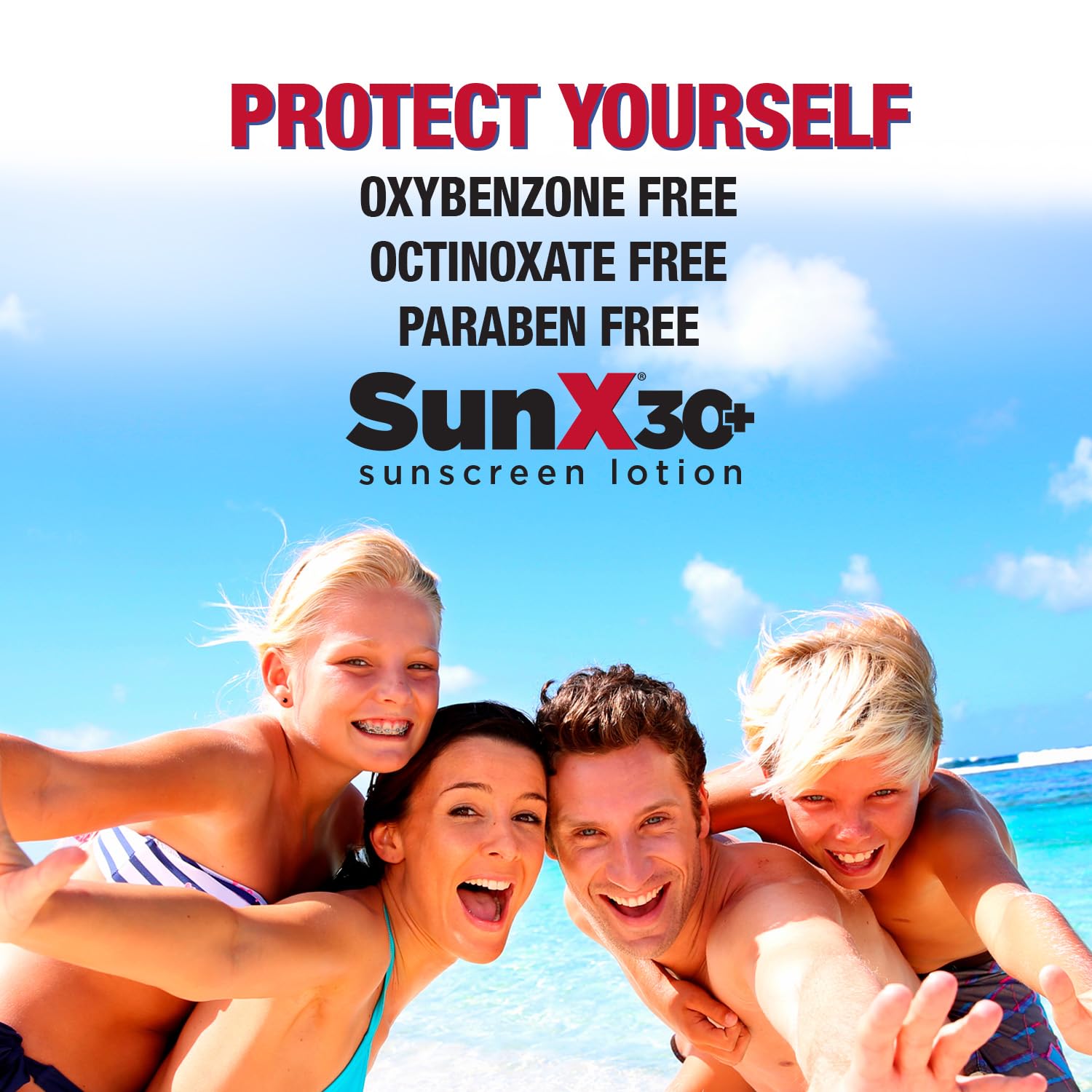 Sun X 30+ Spf Oil Free Sunscreen Lotion (8Oz. Bottle) - Free Of Parabens, Oxybenzone, & White Cast Properties With Broad Spectru