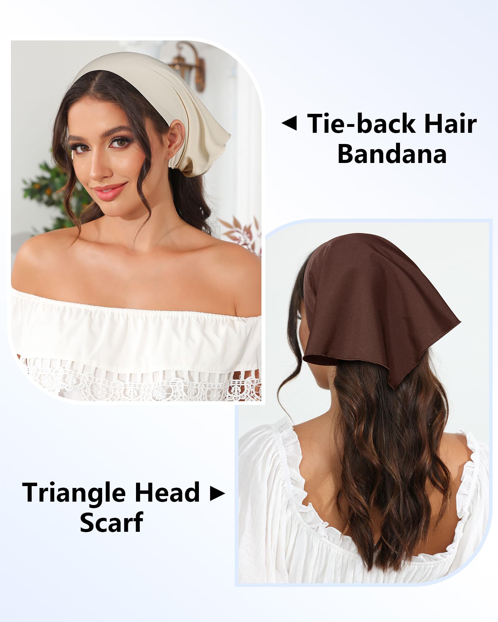 Awaytr 3Pcs Floral Hair Bandanas Chiffon Head Kerchief For Women Girls Boho Hair Scarf Headband Bandana Daisy Lace Head Scarf (S