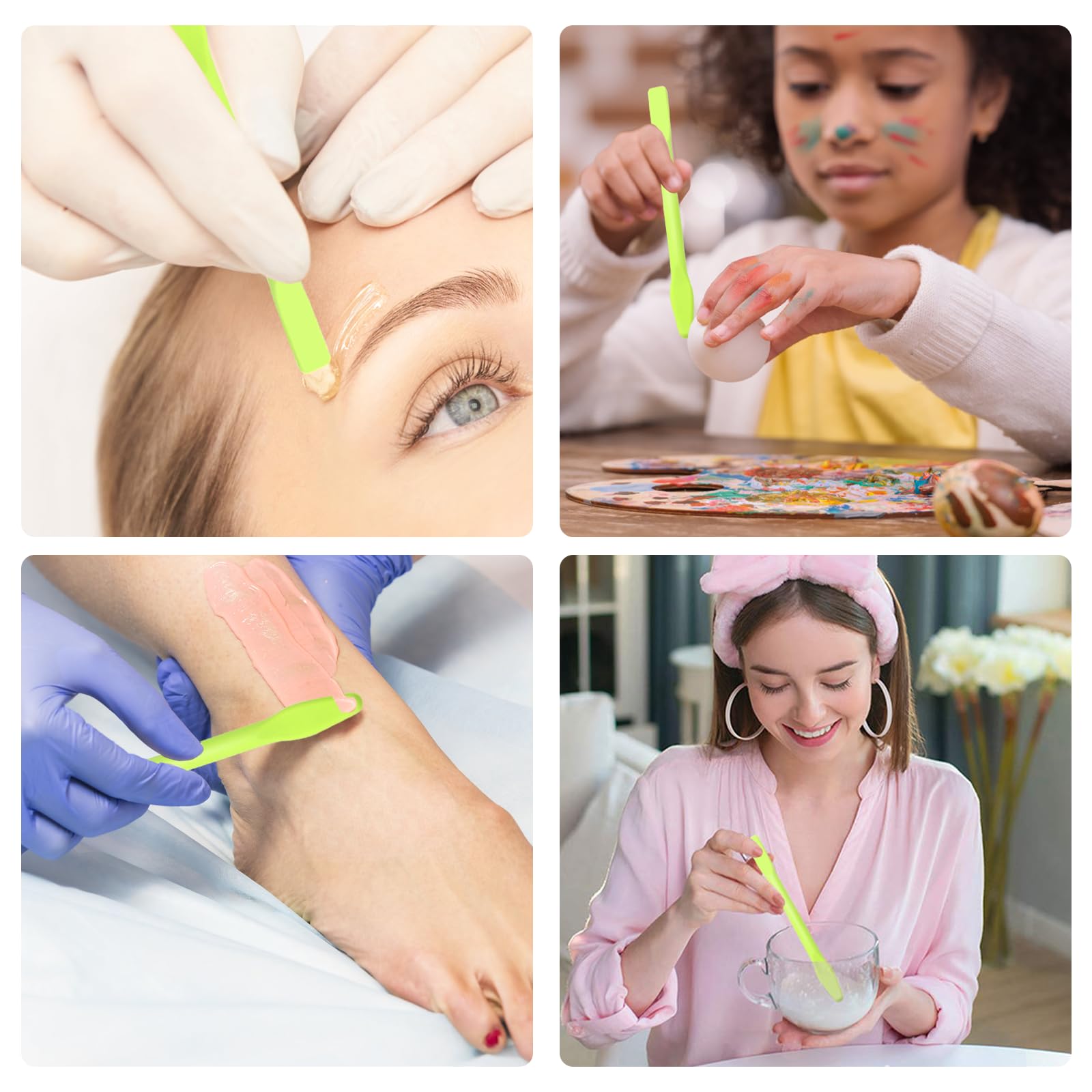 4 Pack Eyebrow Wax Sticks Non-Stick Wax Spatula Silicone Eyebrow Wax Stick Waxing Applicator Reusable Hard Wax Sticks For Home S