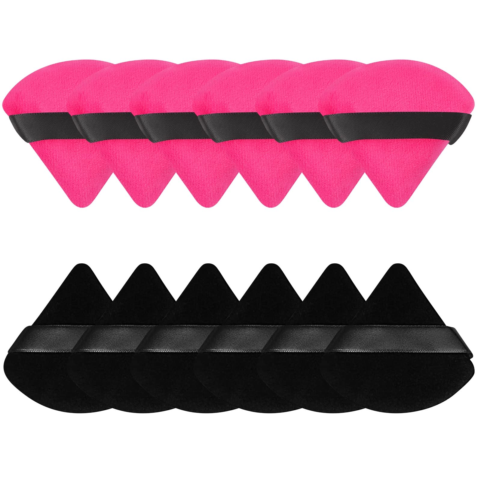 Pimoys 12 Pieces Powder Puff Soft Face Makeup Sponge Velour Triangle Powder Puffs for Loose Powder Cosmetic Foundation Sponge Be