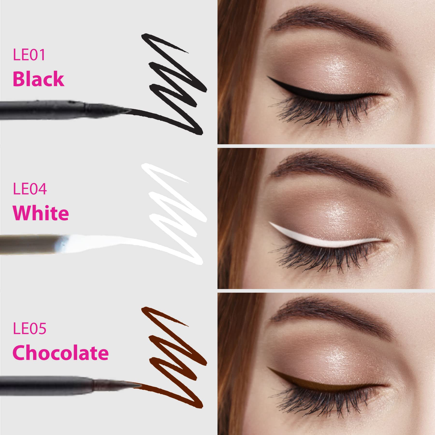 Ruby Kisses Classic Liquid Eyeliner, Smudgeproof Long Lasting Eye Makeup With Felt-Tip Applicator (1 Pack, Black)