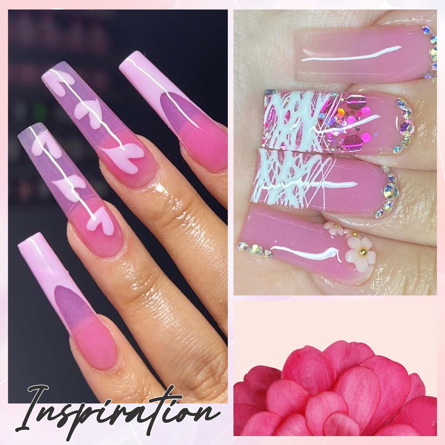 Makartt Poly Nail Gel-50Ml Sheer Pink Gel Builder For Crystal Pink Color Nail Extension Strengthener Gel 3D Diy Hard Gel Manicur