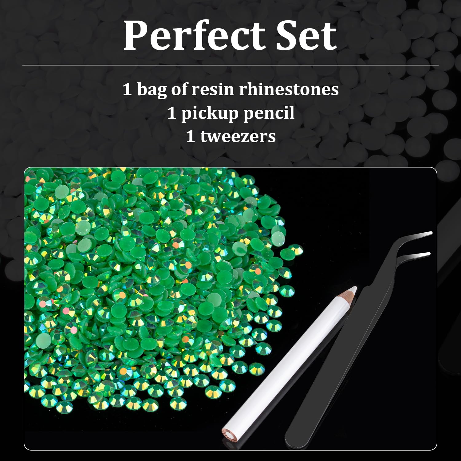 4000Pcs 4Mm Resin Rhinestones Bulk, Dark Green Ab Flatback Round Jelly Rhinestones Bedazzling Non Hotfix Crystal Gems Large Quan