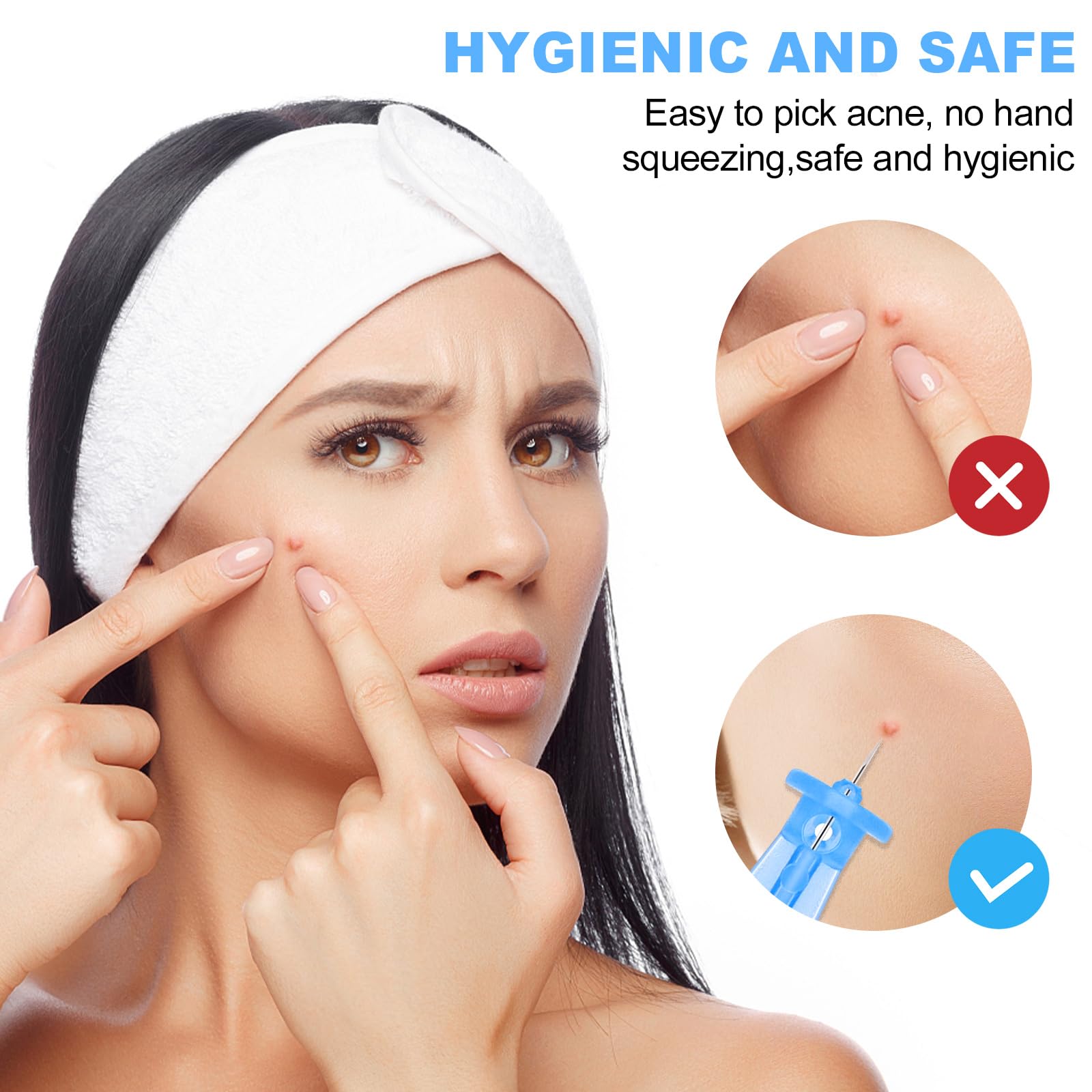 50Pcs Disposable Acne Needle And 72 Dots Pimple Stickers - Ultrafine Pimple Needle Pick Acne Tool Easily Pimple Popper Acne Need