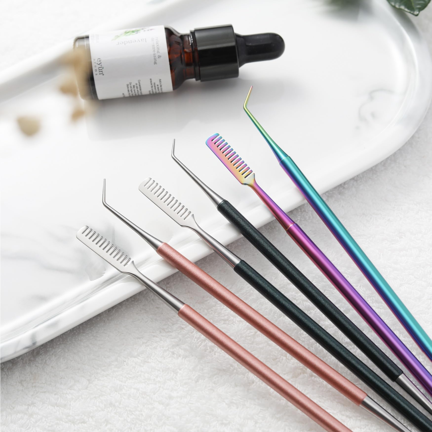 Fvion 2 In 1 Eye Lash Lift Tool - Stainless Steel Eyelash Separator Tool For Eyelash Eyebrow Perming Tinting, Metal Lash Lift Ro
