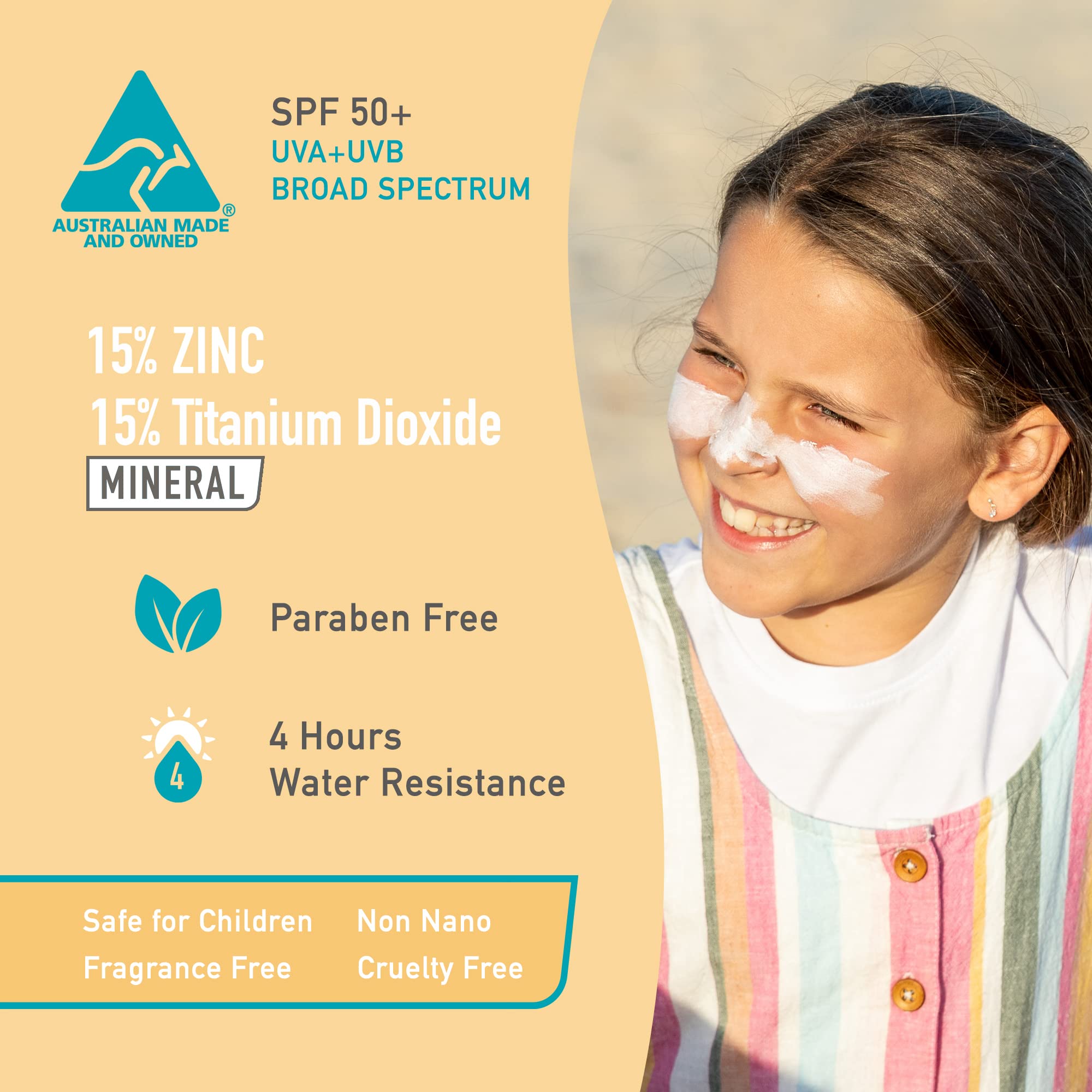 Sun Zapper Zinc Oxide Sunscreen Stick Mineral White Spf 50+ Water Resistant For Face & Body, Adults, Kids (0.42 Oz, 12G) Broad S