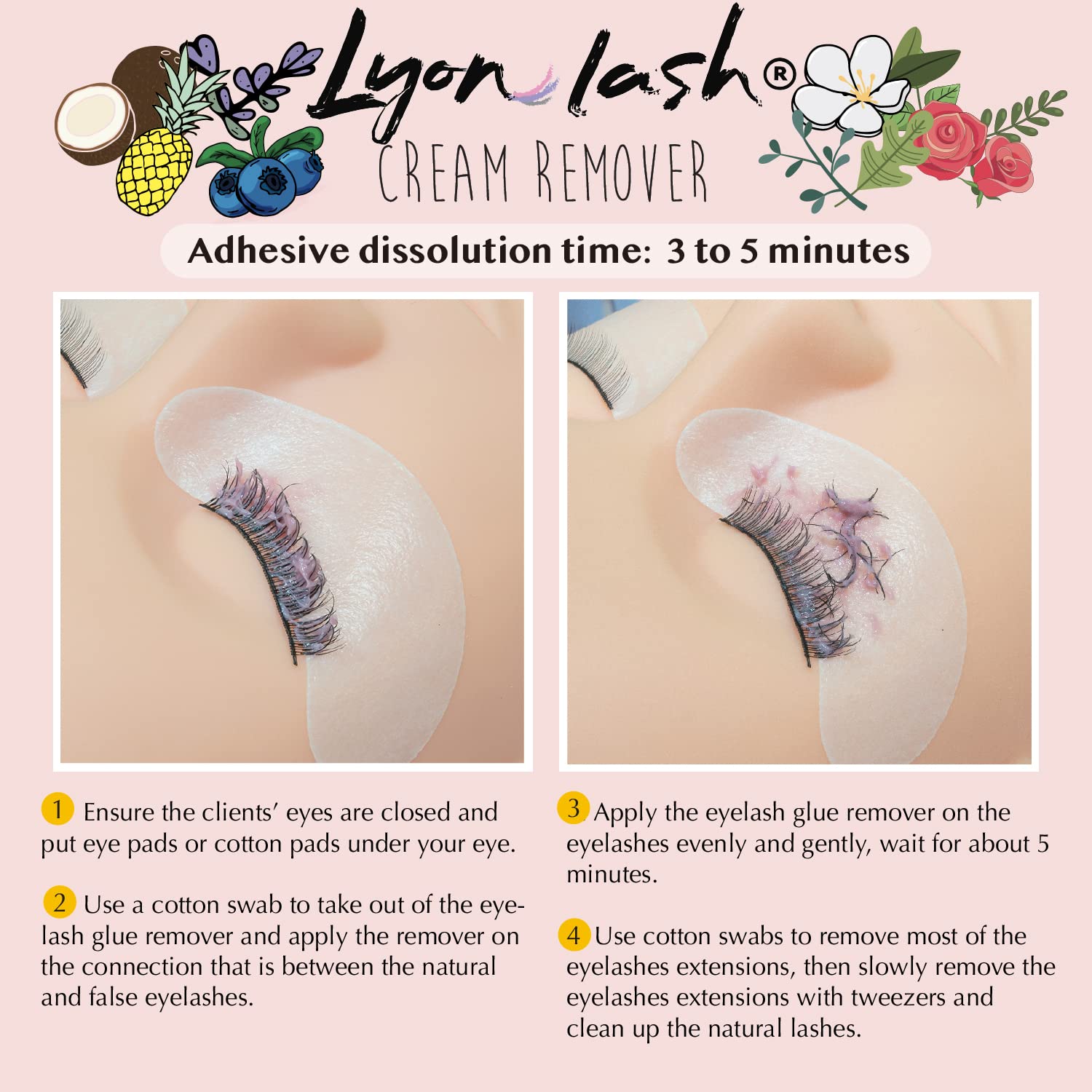 Lyonlash Pro Gentle Cream Remover 15G 0.51Fl. Oz | Removes Eyelash Extension Glue Effectively| Low Irritation For Sensitive Skin