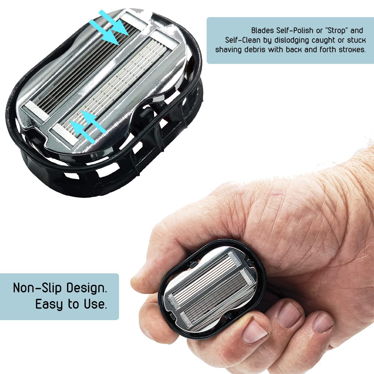 Premium Omnishaver Bi-Directional Shavers For Men & Women | 10X Faster Than Disposable Razors | Self-Cleaning, Self-Stropping Ra