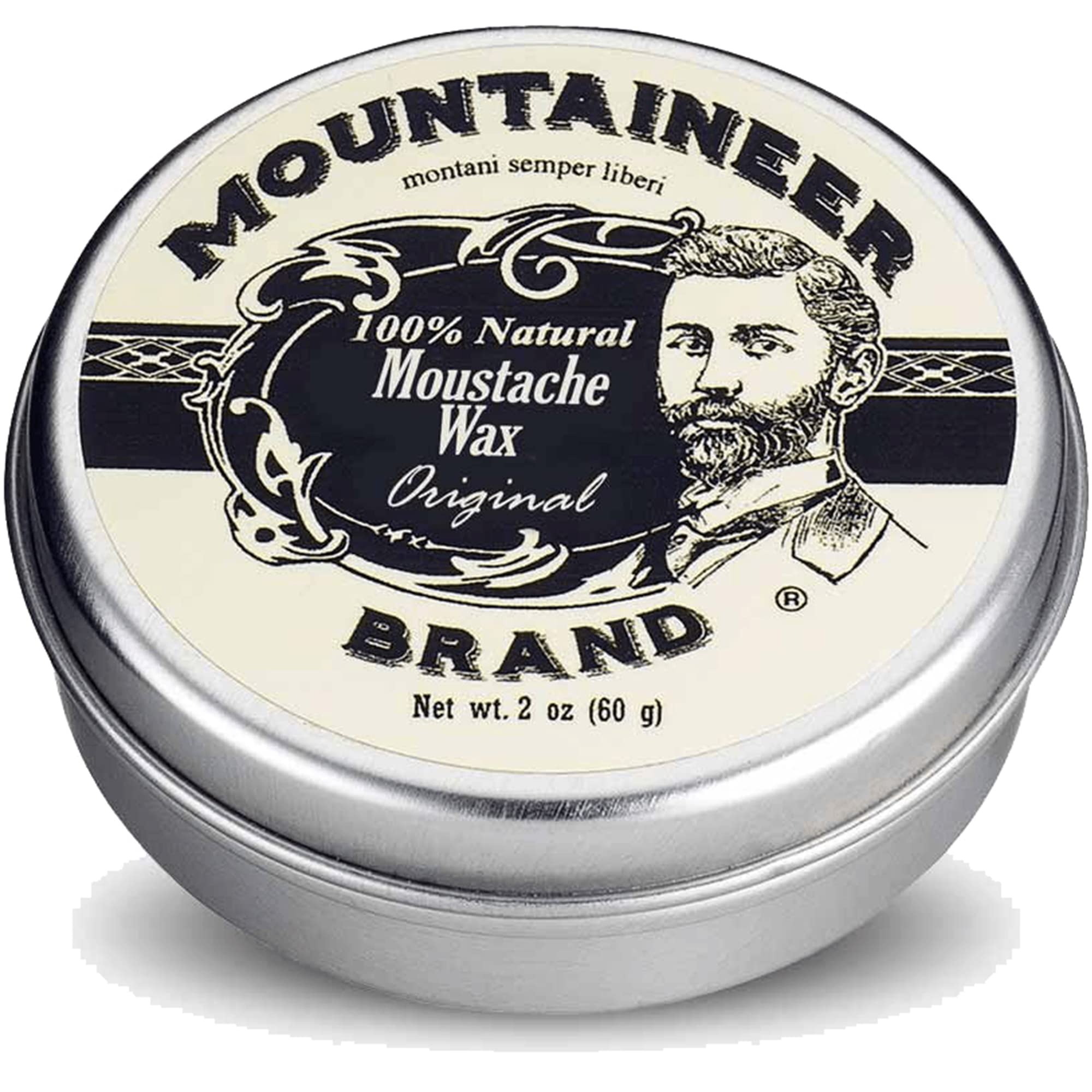 Mountaineer Brand Mustache Wax for Men | 100% Natural Beeswax/Plant Based Oils | Grooming Beard Moustache Wax Tin | Lasting Hold