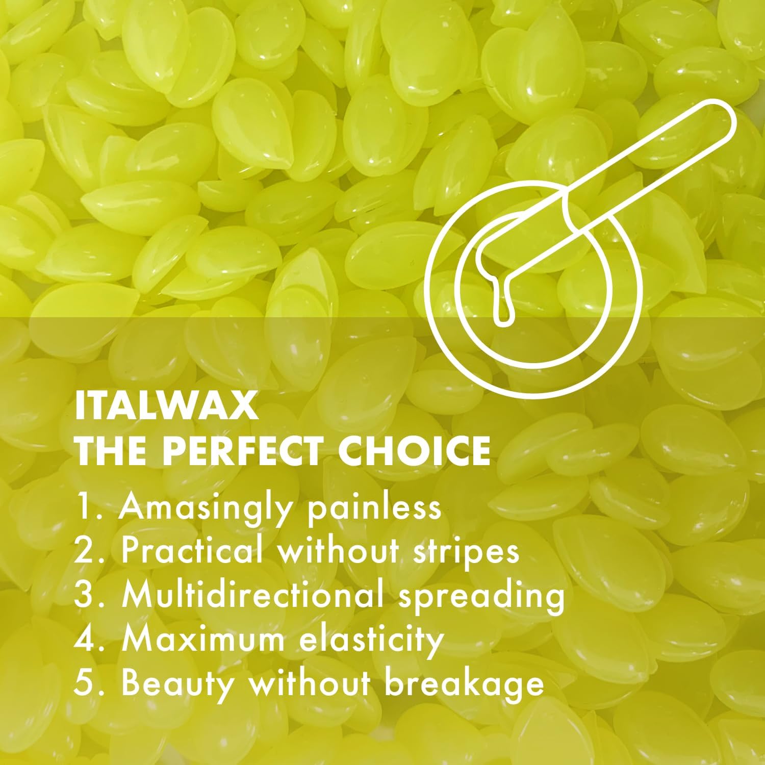 Italwax Top Line Argan - 750G / 1.65Lb - Hard Wax Beads For Hair Removal - Argan Oil Fragrance - Synthetic Formulation Ideal For