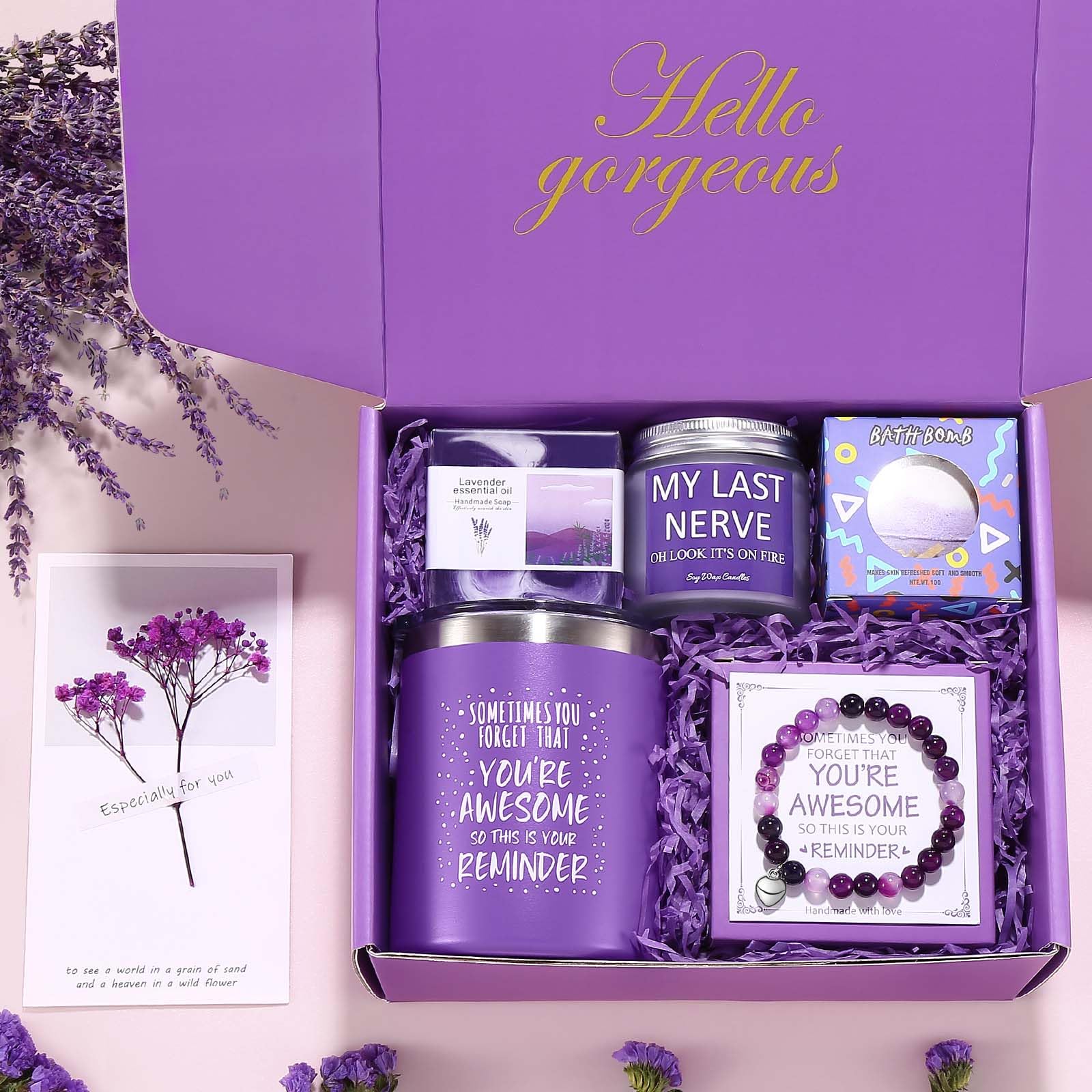Birthday Gifts For Women, Relaxing Spa Gift Basket Set, Unique Gifts For Her, Friends, Mom, Sister, Coworker, Wife, Girlfriend,